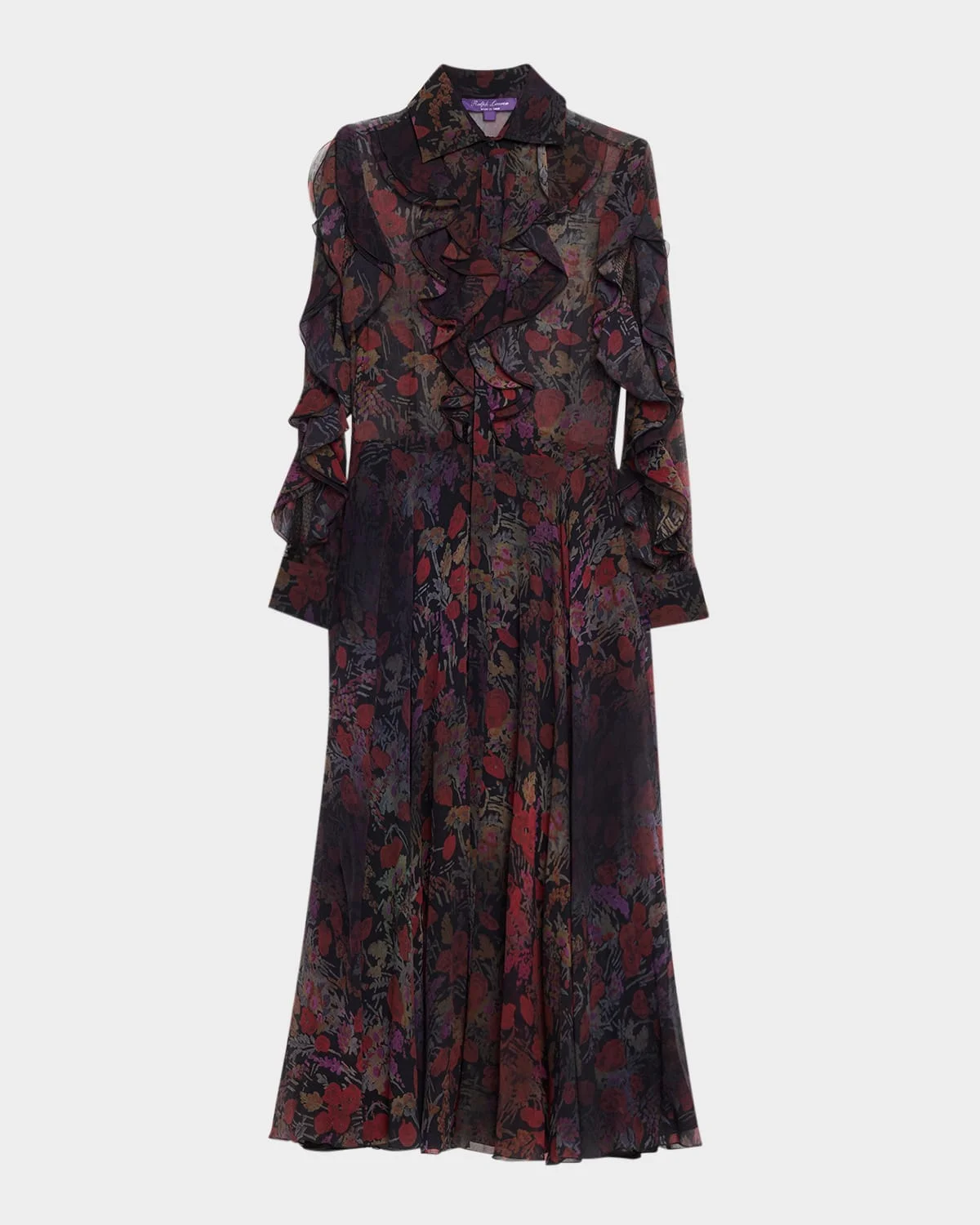 Melony Floral Crinkle Chiffon Day Dress - 1