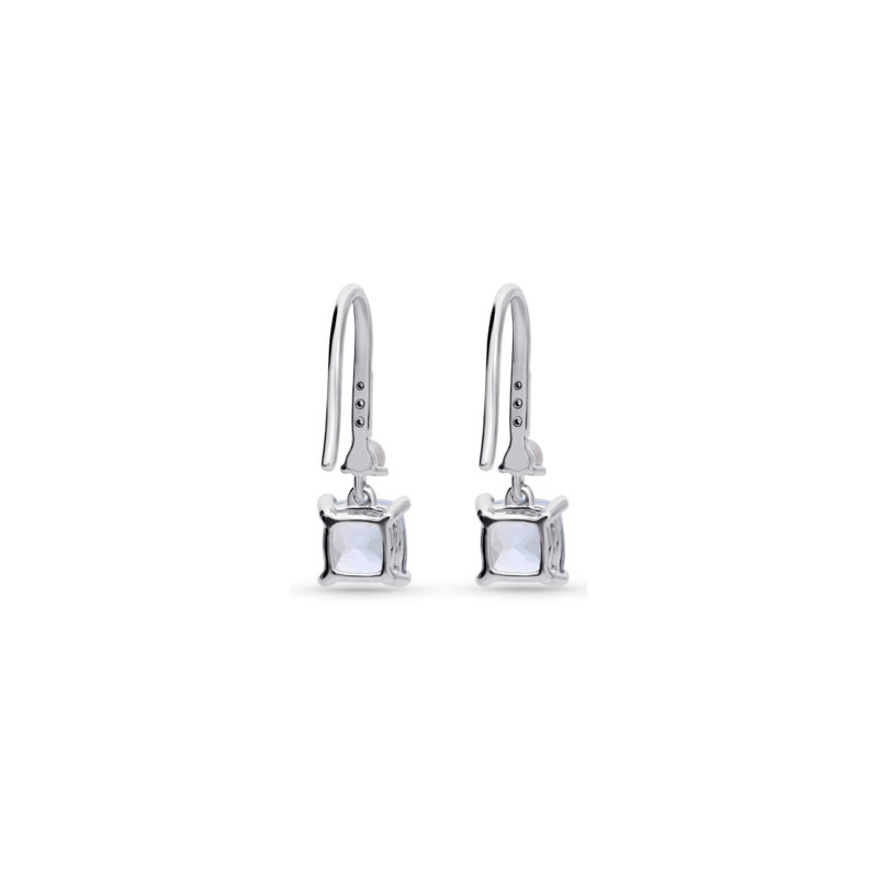 Cushion Cut Aquamarine and Pearl Drop Earrings 4