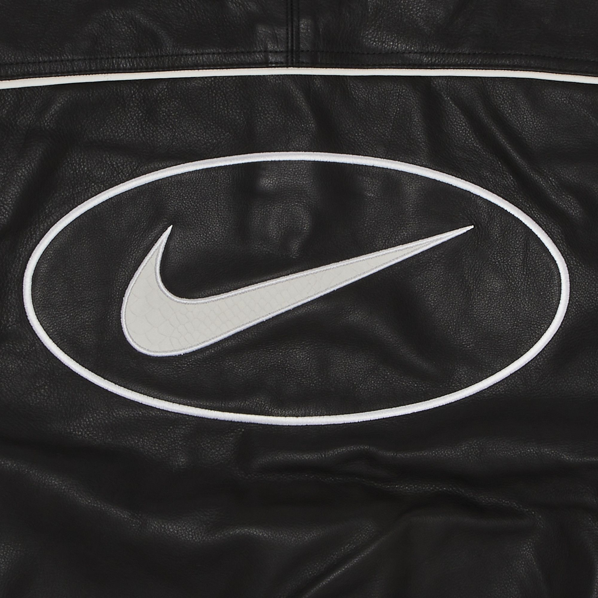Supreme x Nike Leather Varsity Jacket 'Black' - 3