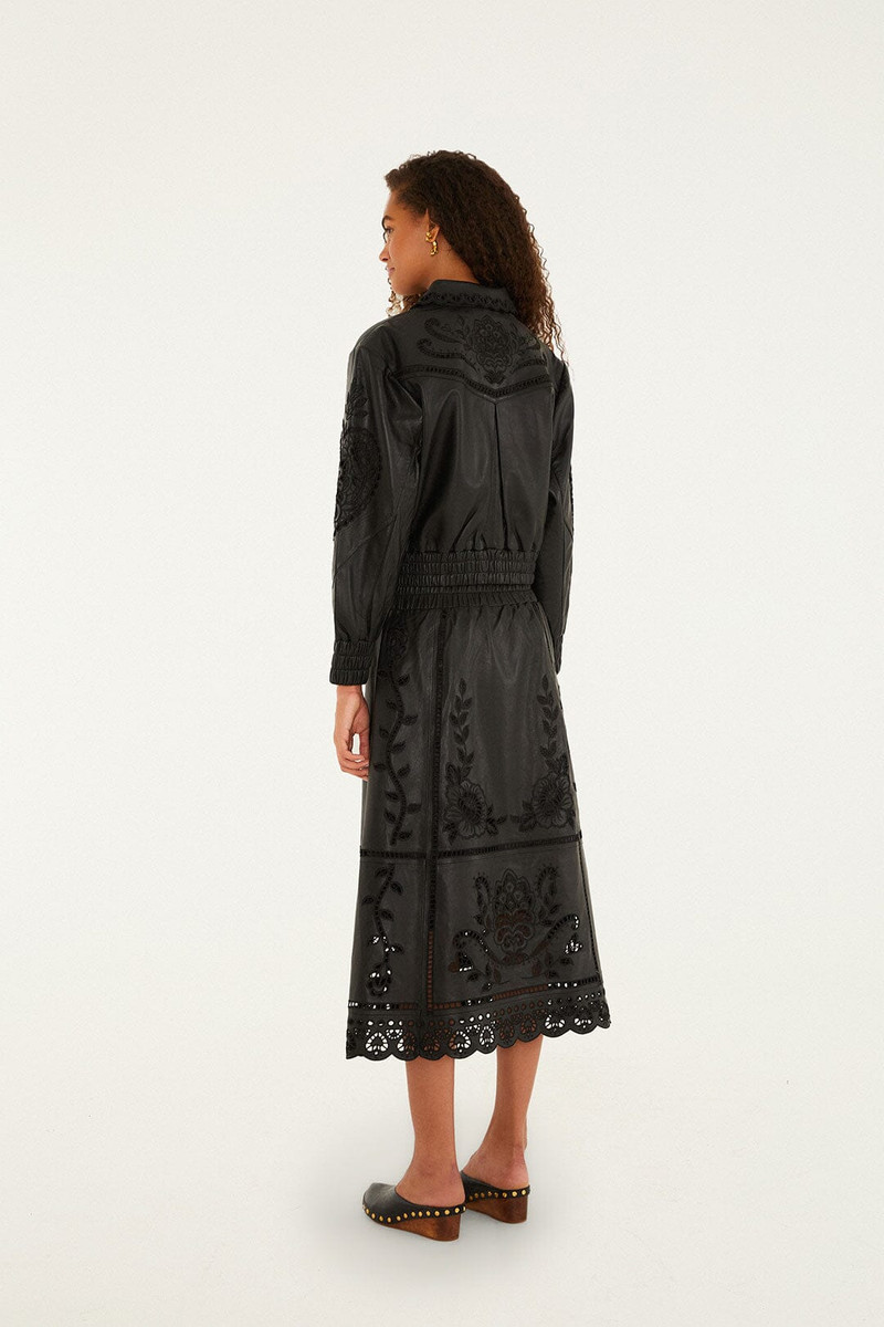 Black Richilieu Heart Leather Jacket 4