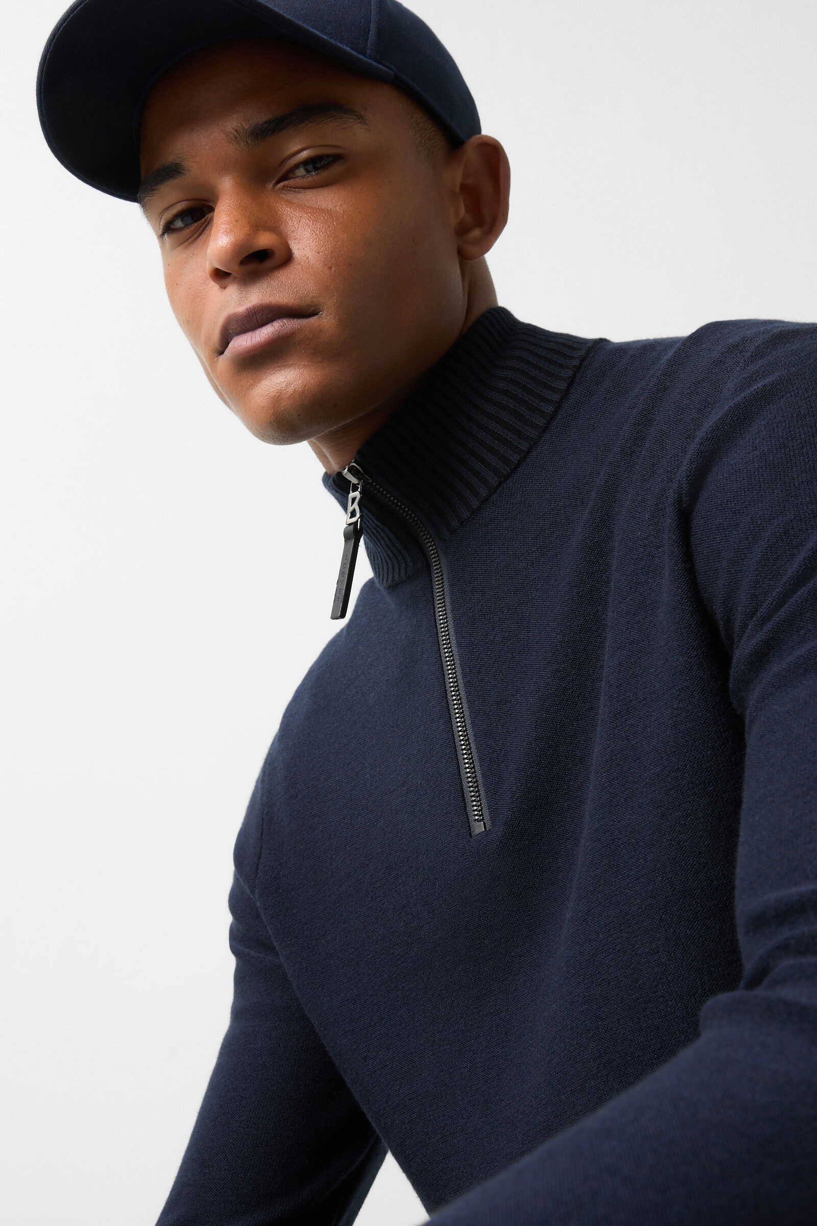 Lias half-zippered sweater in Navy blue - 4