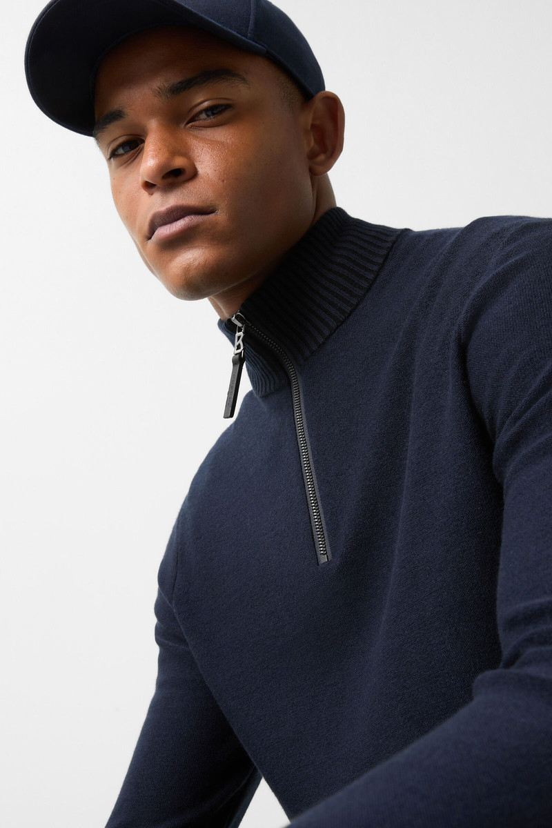 Lias half-zippered sweater in Navy blue 4