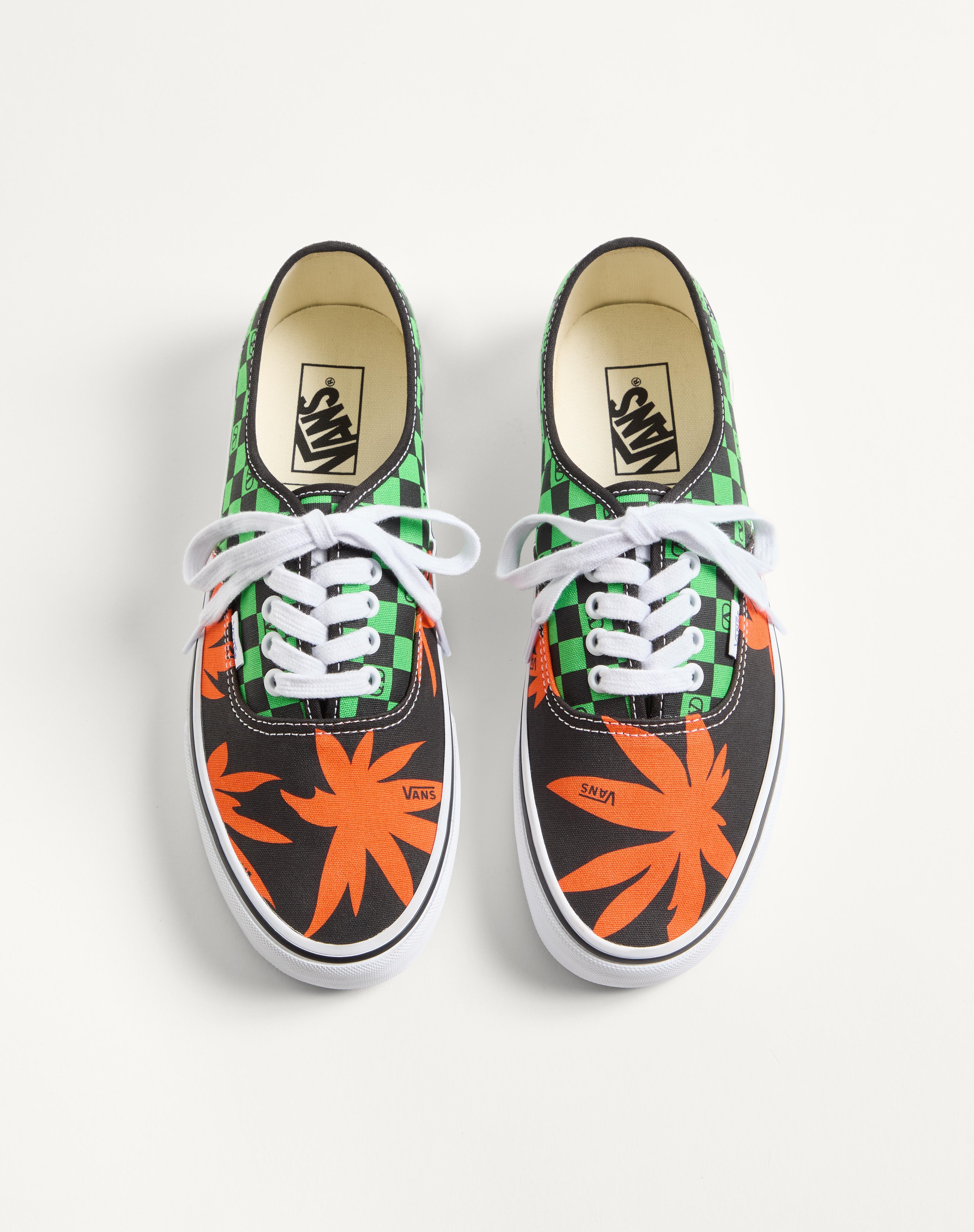 VALENTINO GARAVANI AND VANS LOW-TOP FABRIC TRAINER WITH VLOGO CHECKERBOARD PRINT AND TROPICAL LEAVES - 5