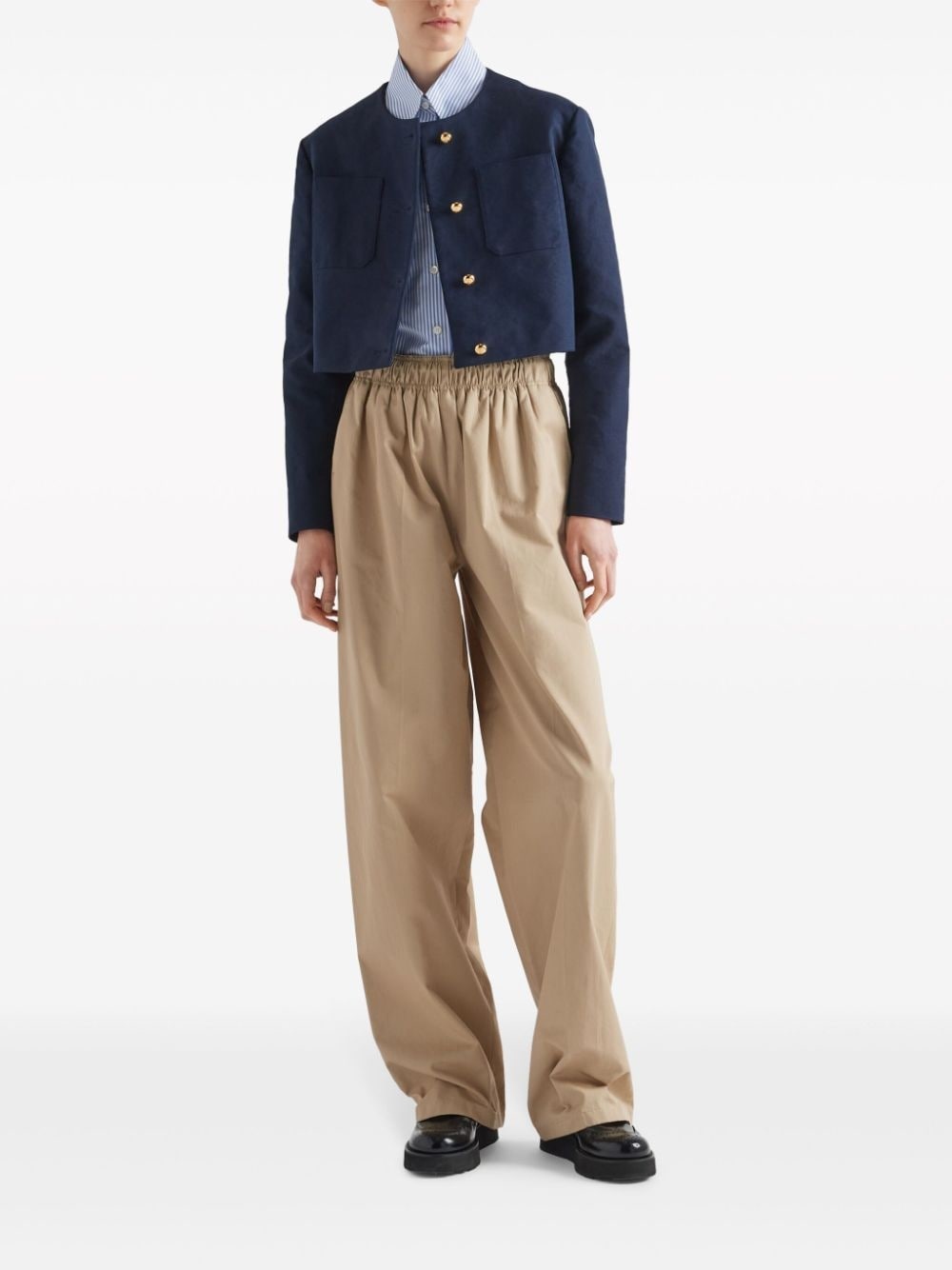 single-breasted cropped jacket - 2