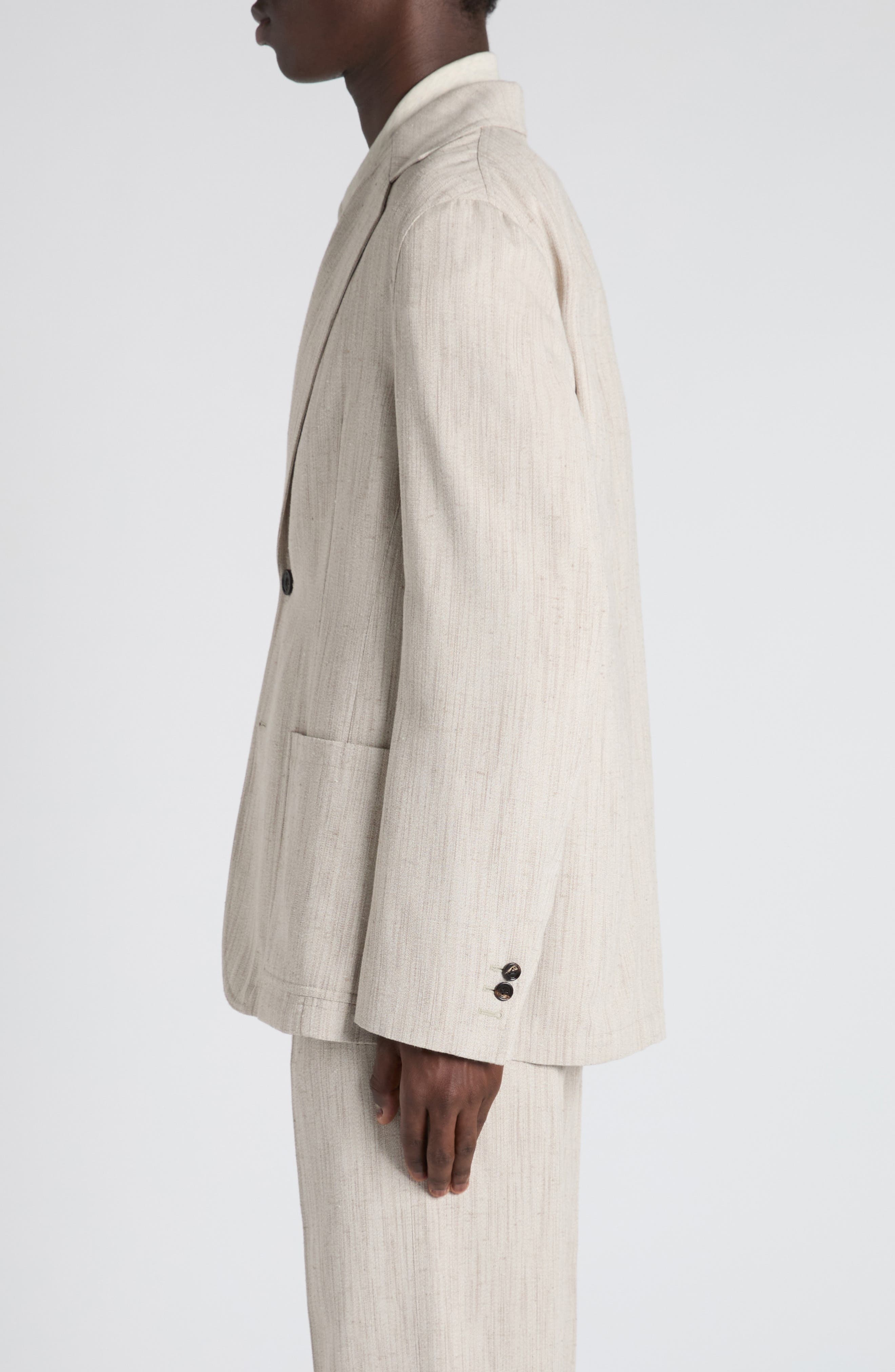 Bottega Veneta Textured Sport Coat in 2674 Grey Putty at Nordstrom - 4