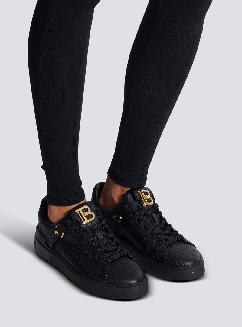 Balmain B-Court B-Buzz trainers in embossed calfskin outlook