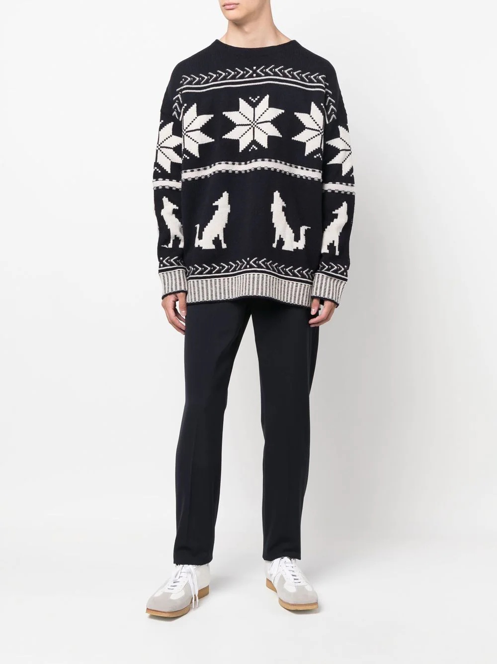 patterned-jacquard knitted jumper - 2