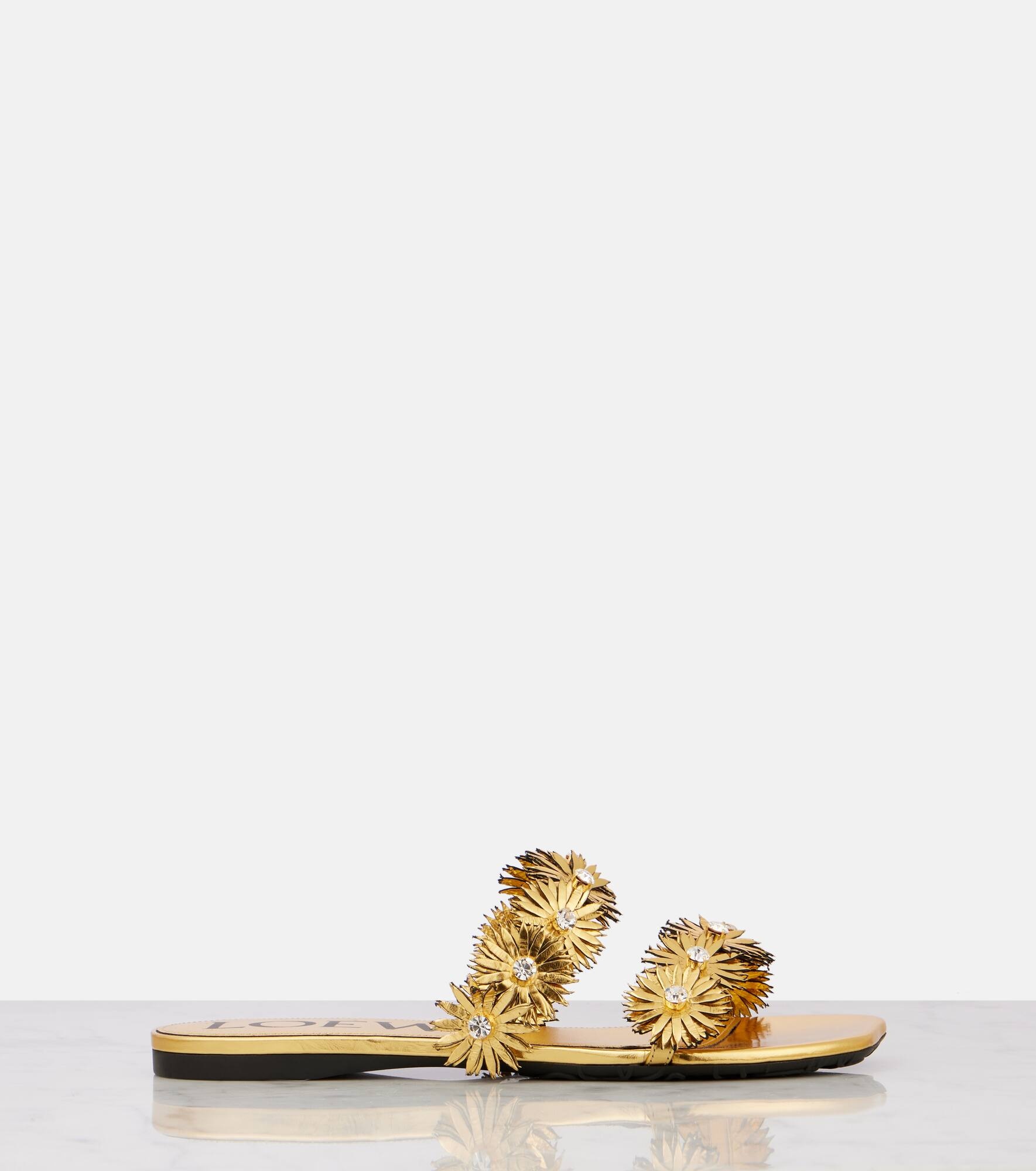 Petal Flower metallic leather sandals - 4