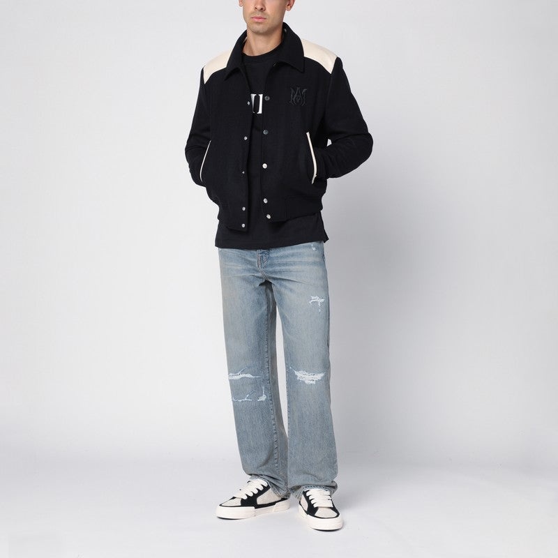 STRAIGHT JEANS WITH RIPS ANTIQUE INDIGO - 2