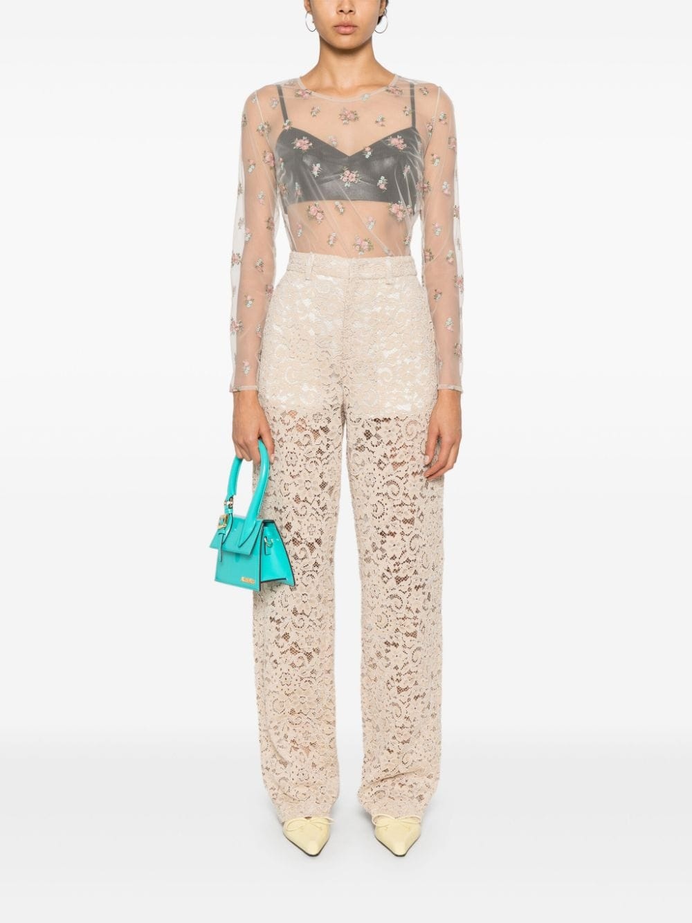 corded-lace trousers - 2