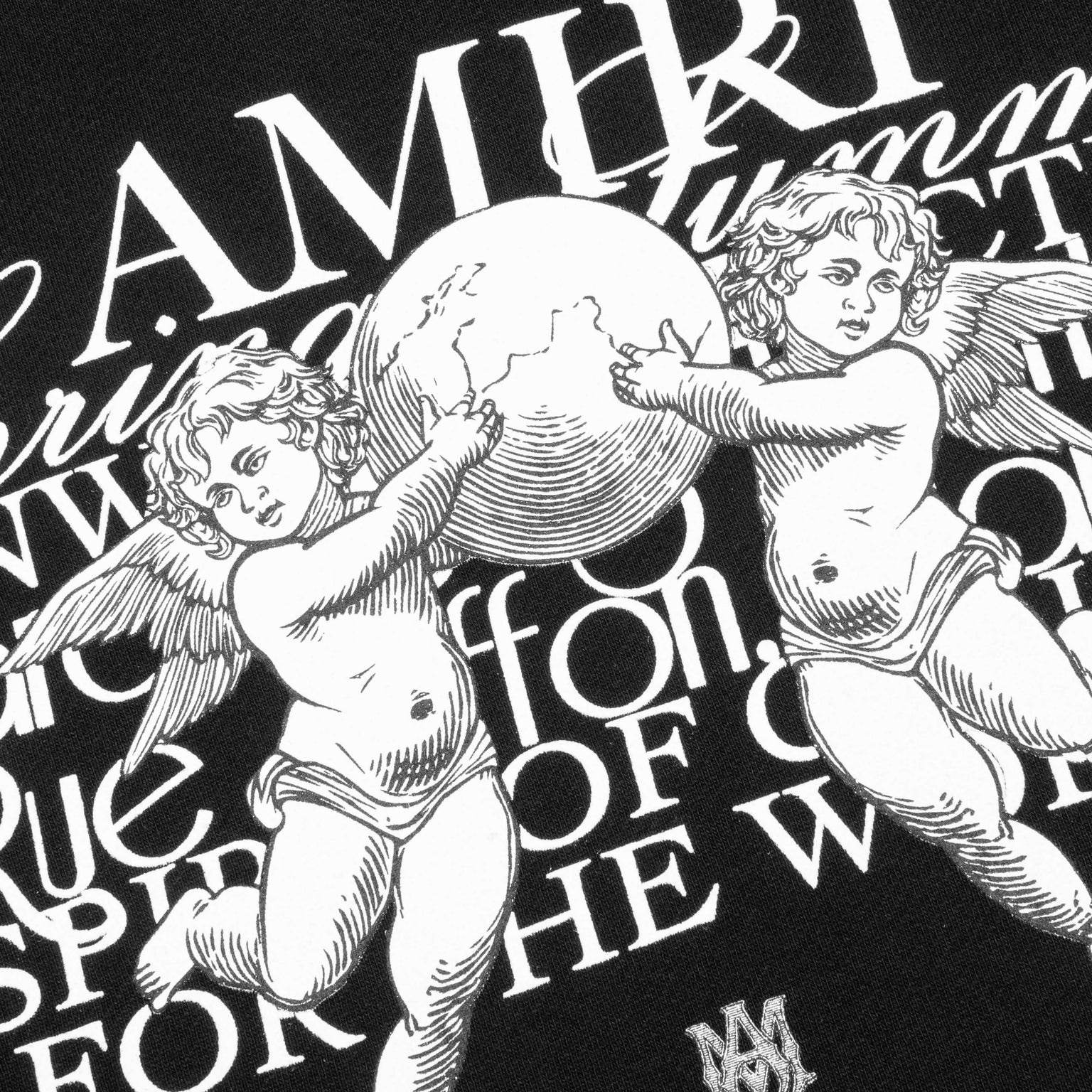 【AMIRI】メンズ CHERUB TEXT HOODIE AMJYHD1022-001 AMIRI CHERUB TEXT HOODIE - BLACK | feature | REVERSIBLE