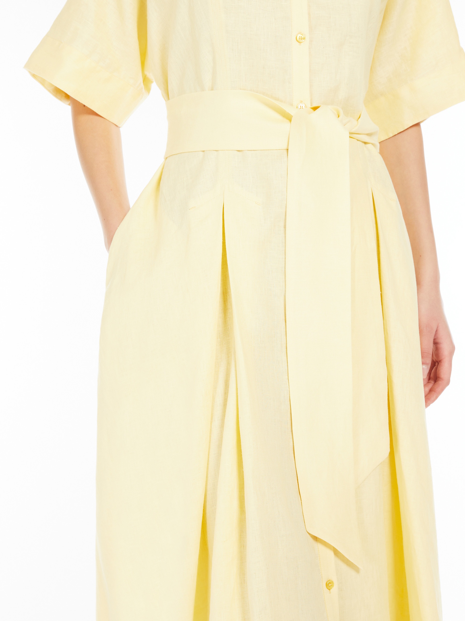 ASSENZI1234 Linen canvas shirt dress - 5