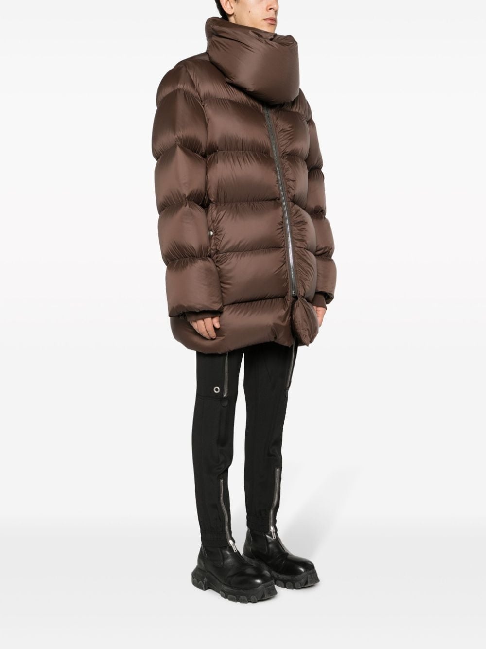 funnel-neck padded coat - 3