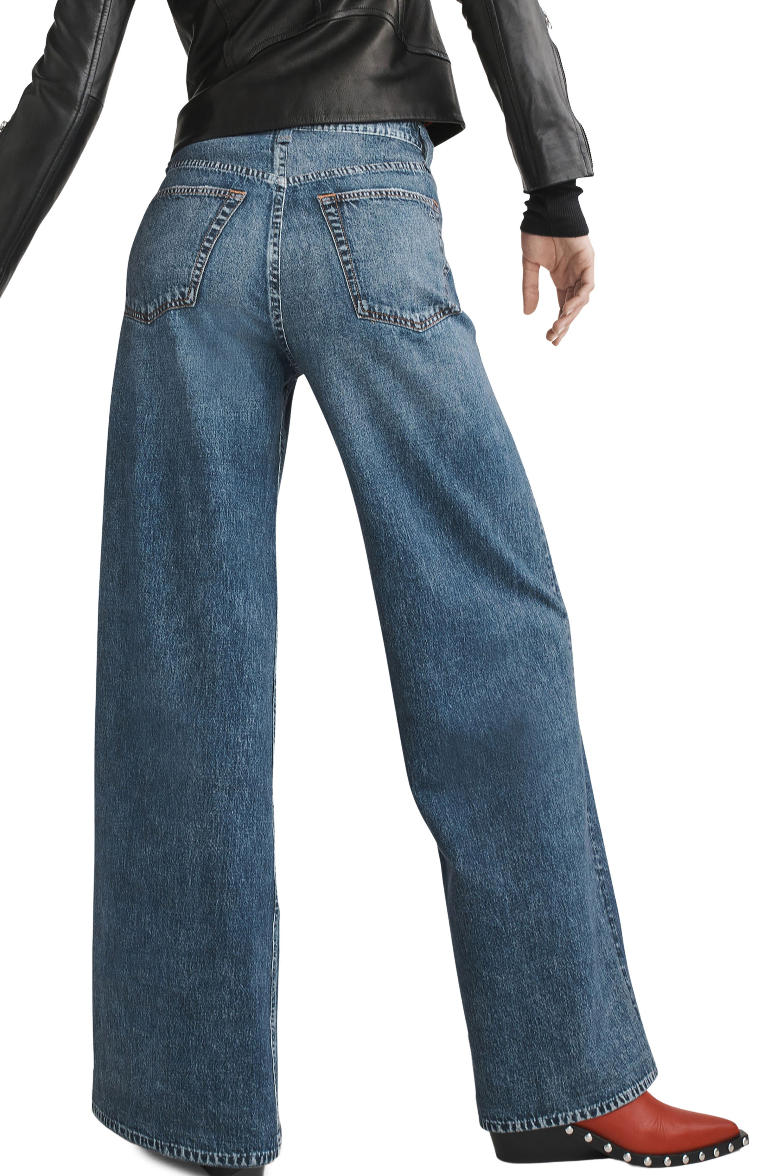 rag & bone Miramar Sofie High Waist Cotton Terry Sweatpant Jeans in Kimbr at Nordstrom - 2
