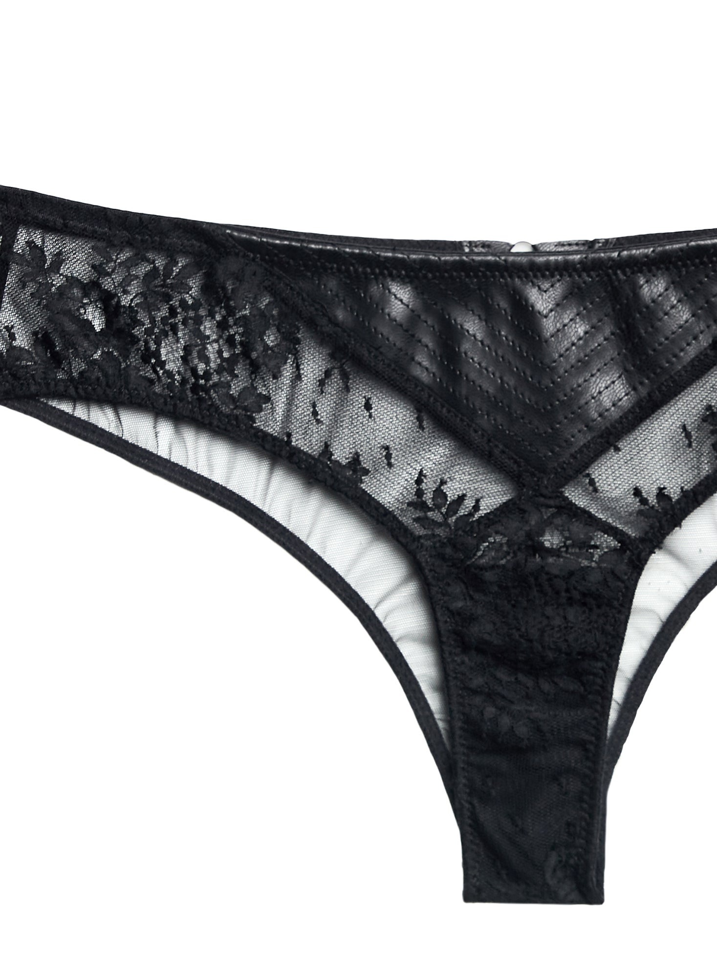 Lace & Vegan Leather Hipster - 7
