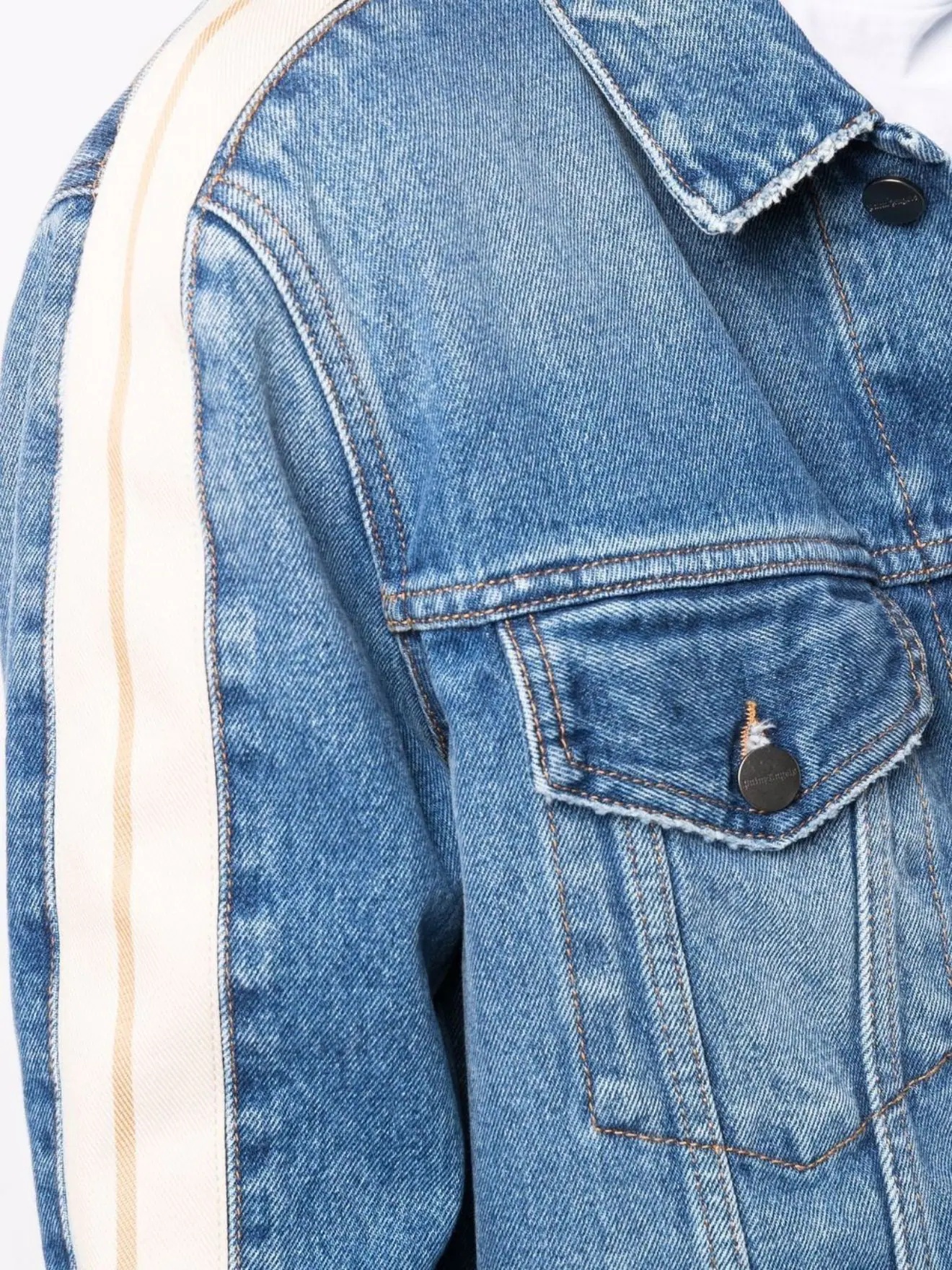 stripe-detail denim jacket - 5