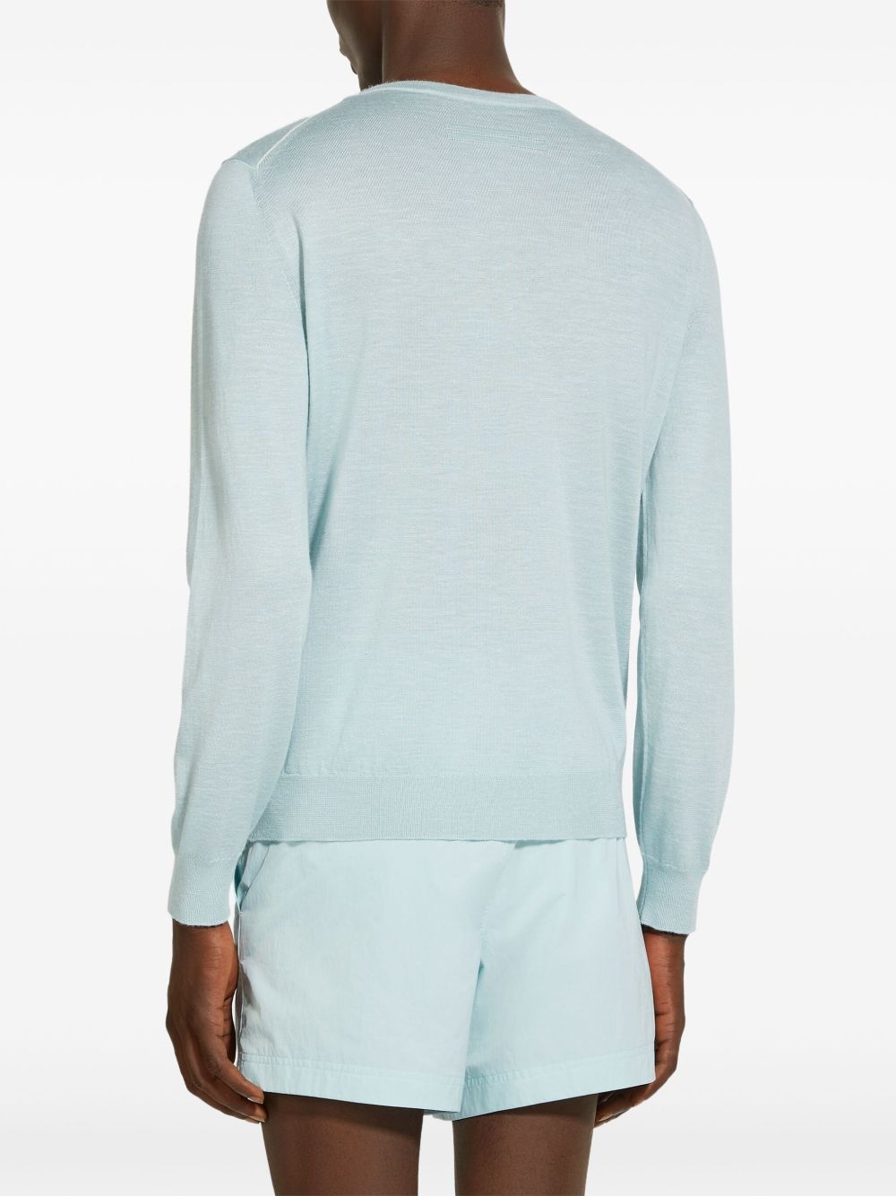 mélange crew-neck sweater - 3