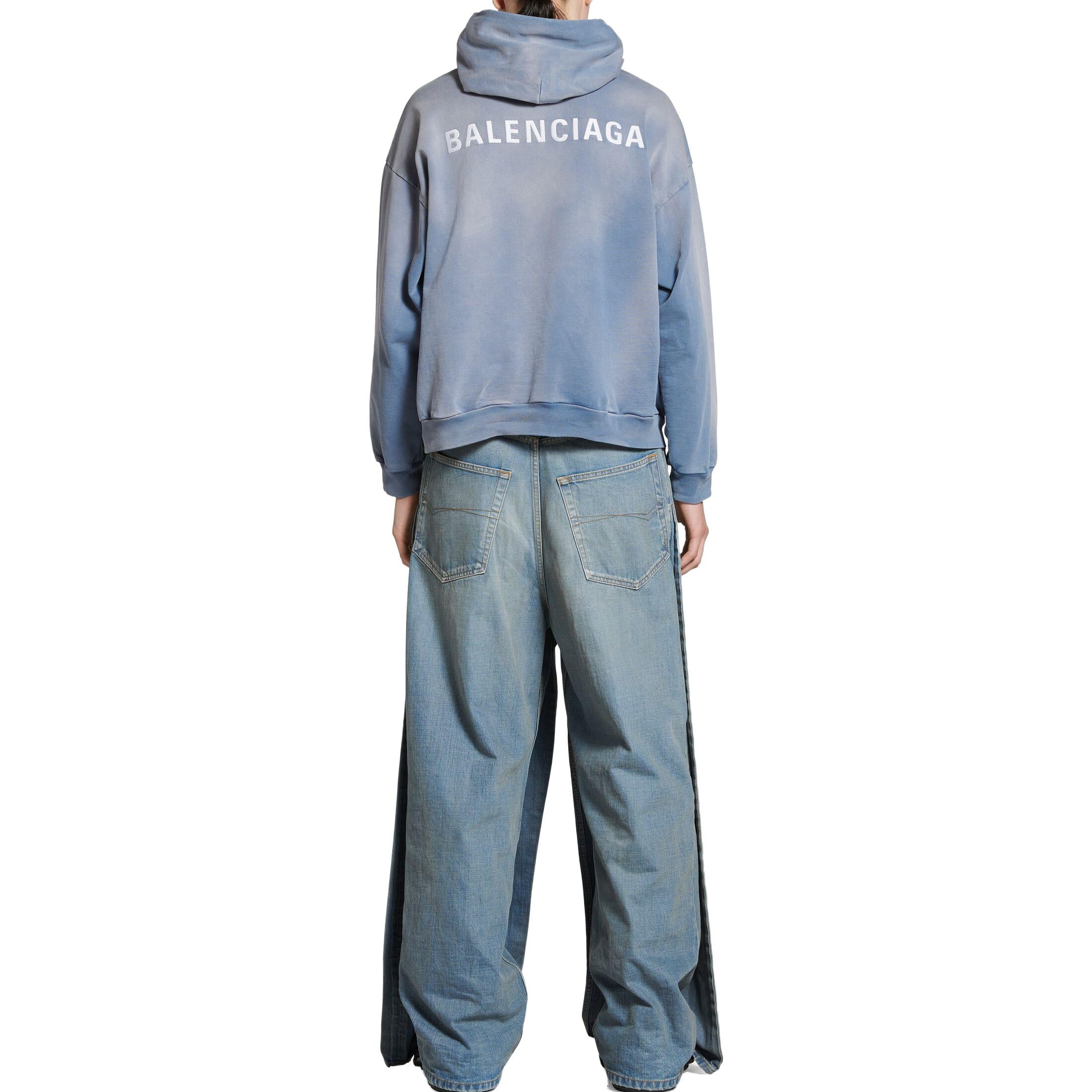 Balenciaga Back Hoodie 'Blue' 767877TPVK24313 - 4