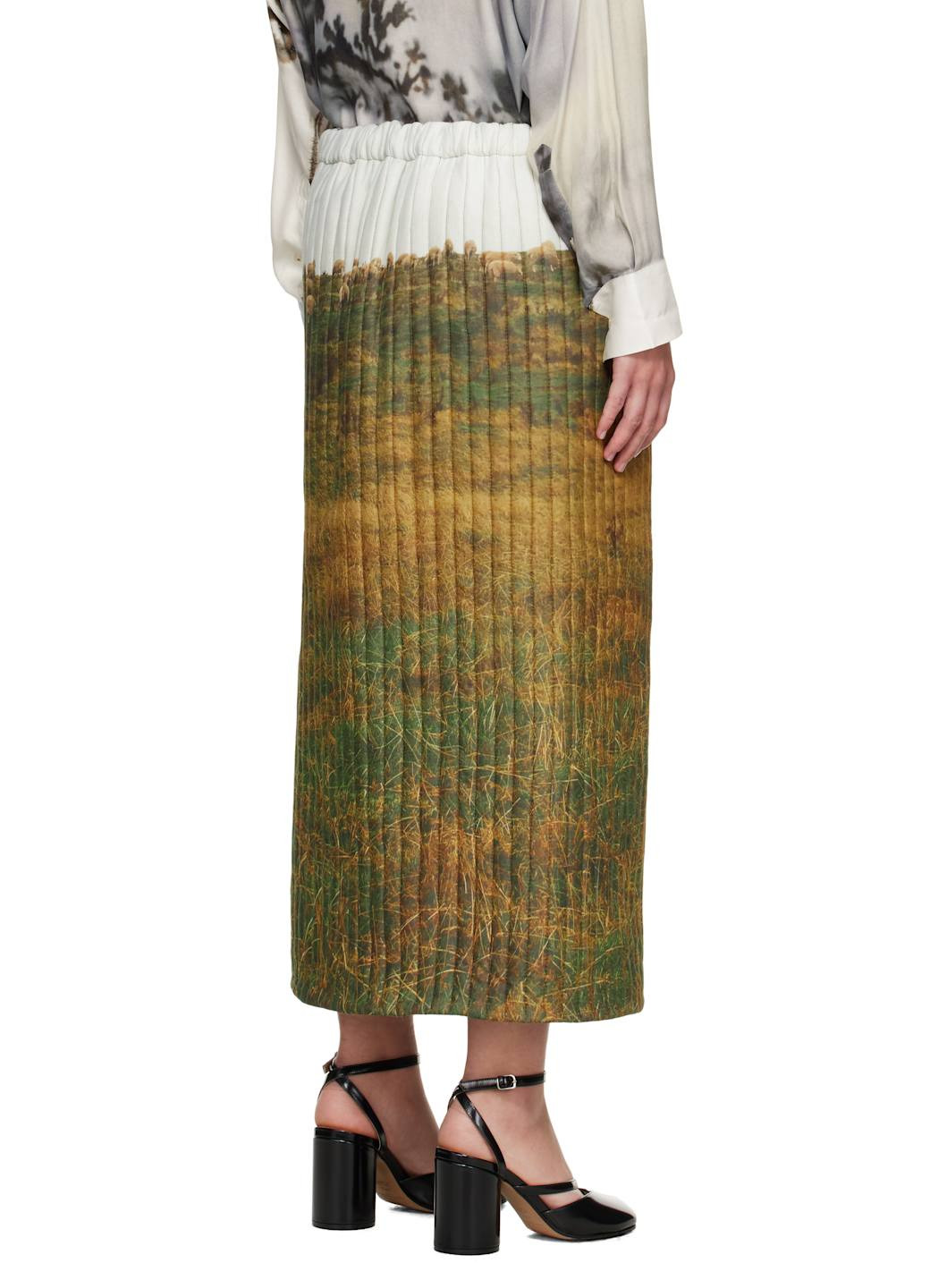 Khaki & Off-White 2027 Padded Midi Skirt - 3