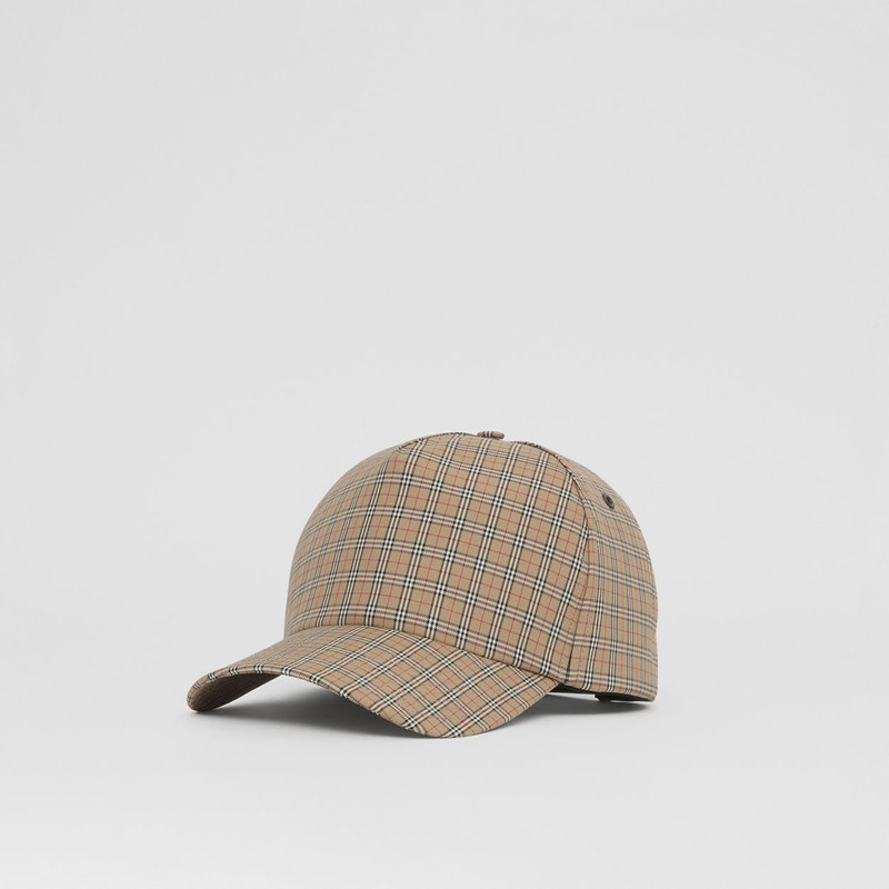 Microcheck Cotton Blend Cap 6