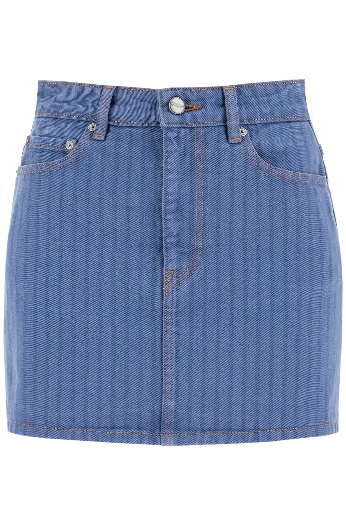 "STRIPED OVERDYED DENIM MINI - 1