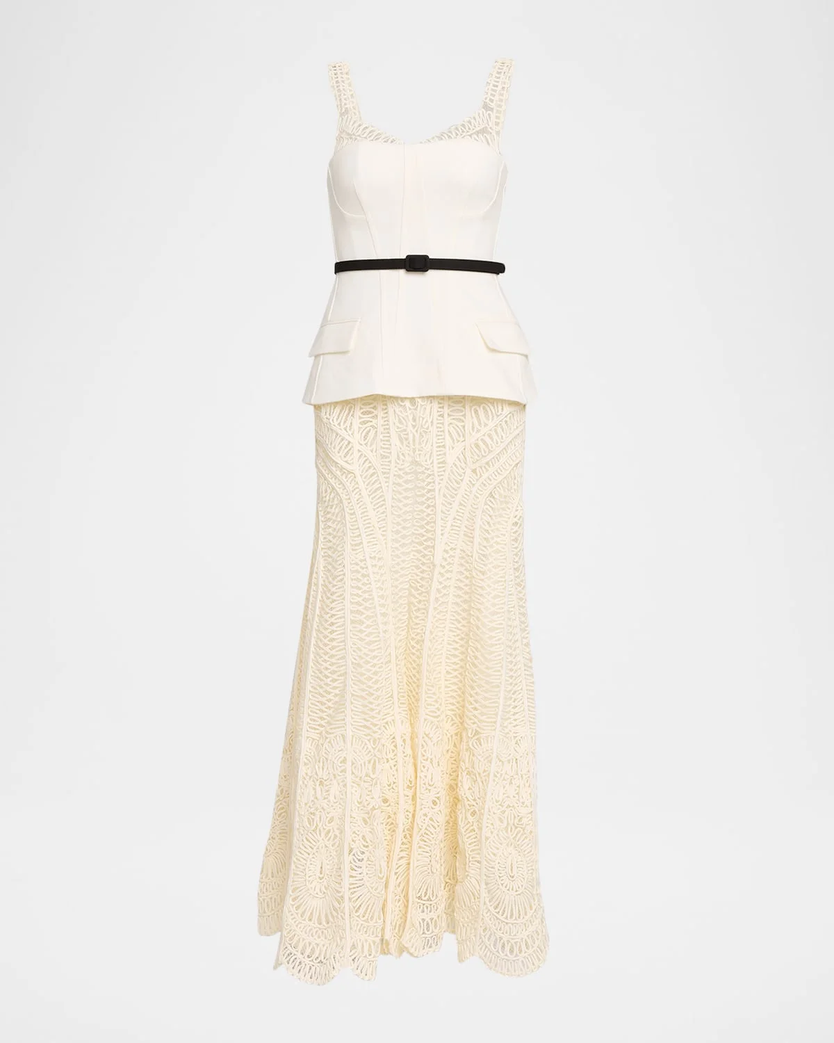 McKinnon Sleeveless Corseted Lace Gown - 1