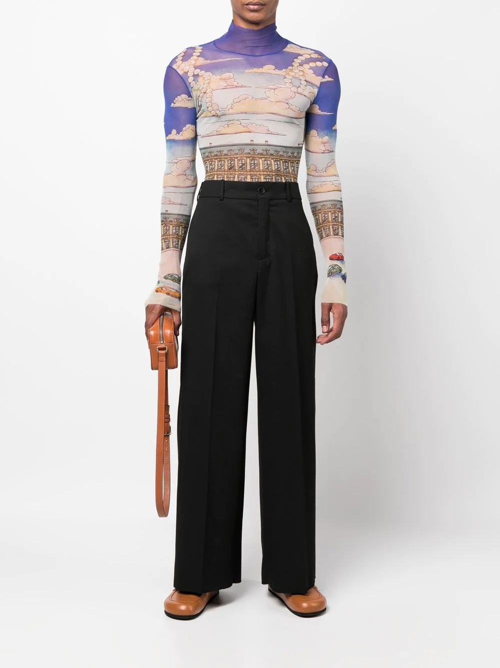 illustration-print top - 2