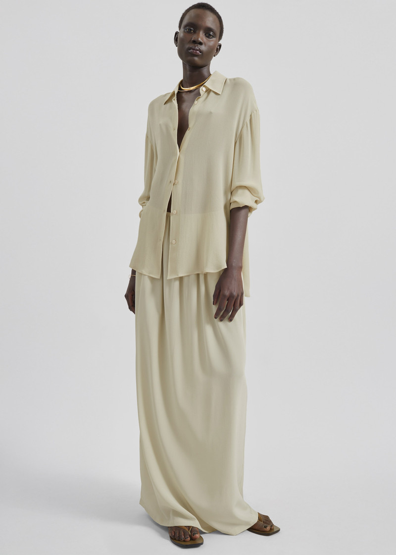 Sibena Silk Maxi Skirt - Cement 9