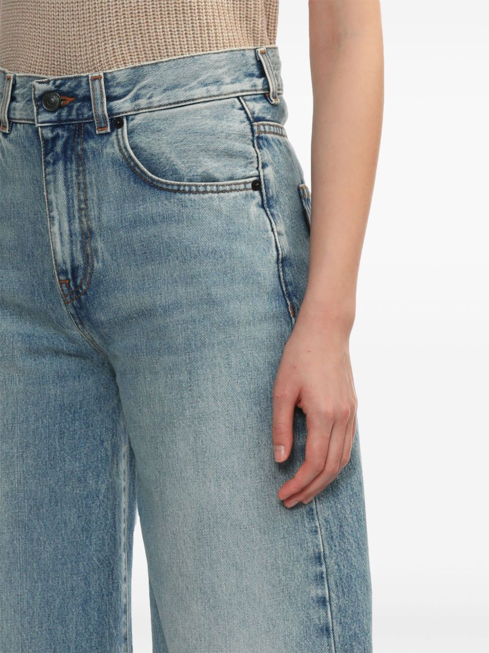 logo-patch straight jeans - 5