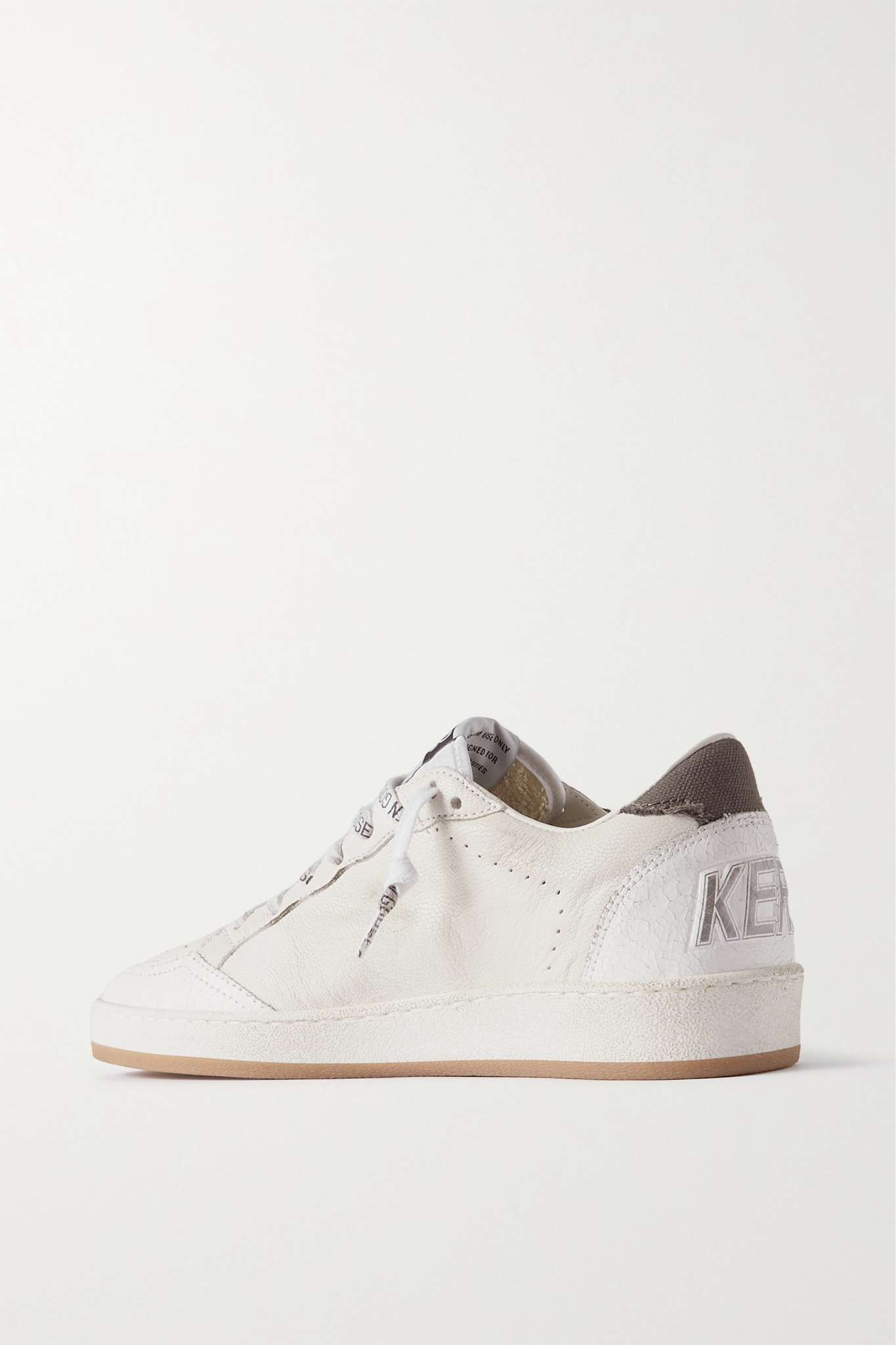 Ball Star distressed metallic leather and canvas sneakers - 3