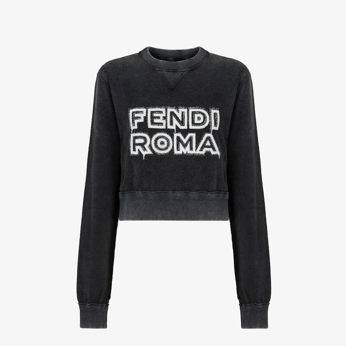 Long-sleeved cropped sweatshirt. Part of the Fendi by Marc Jacobs limited edition, this style is mad - 1