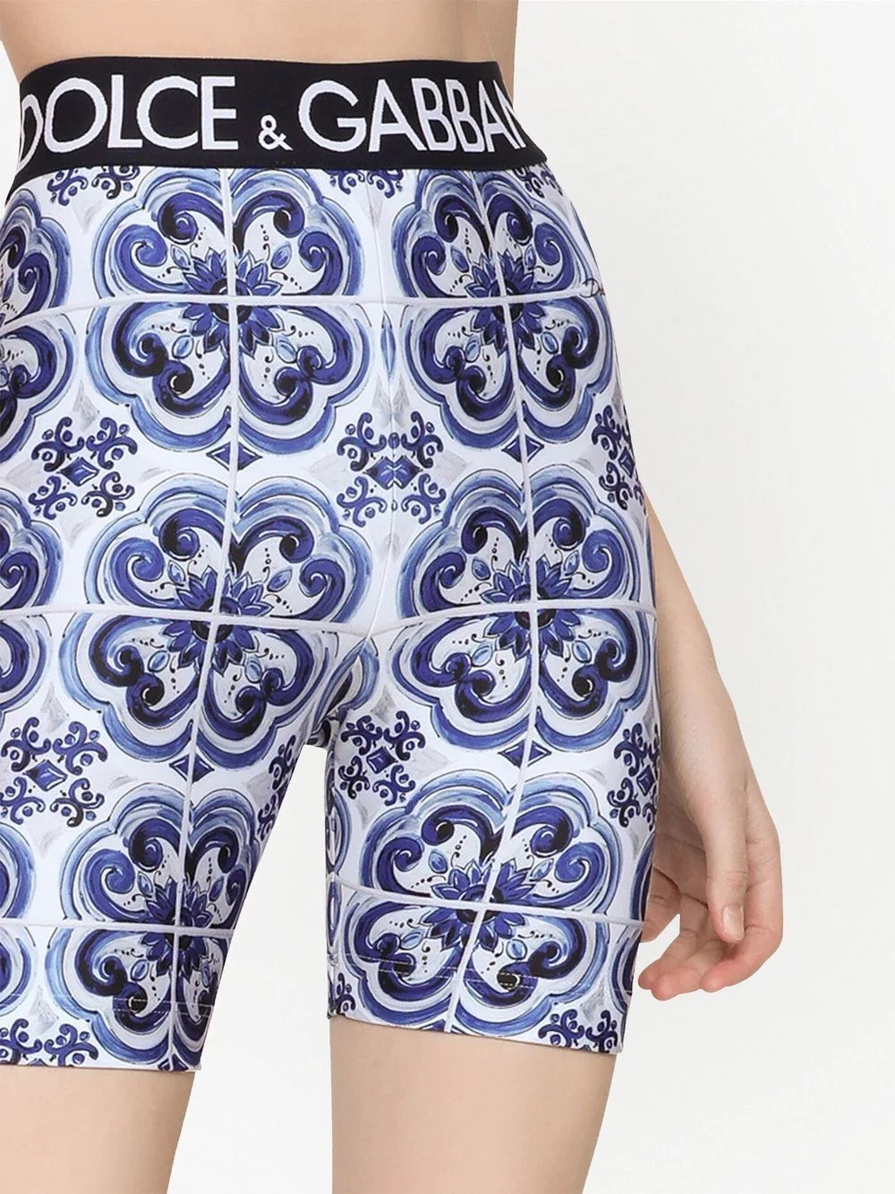 Majolica-print cycling shorts - 5