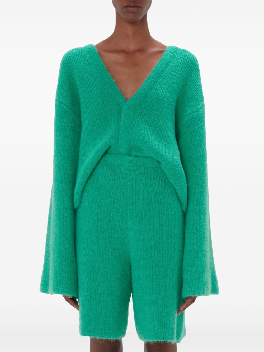 logo-appliqué V-neck cardigan - 3