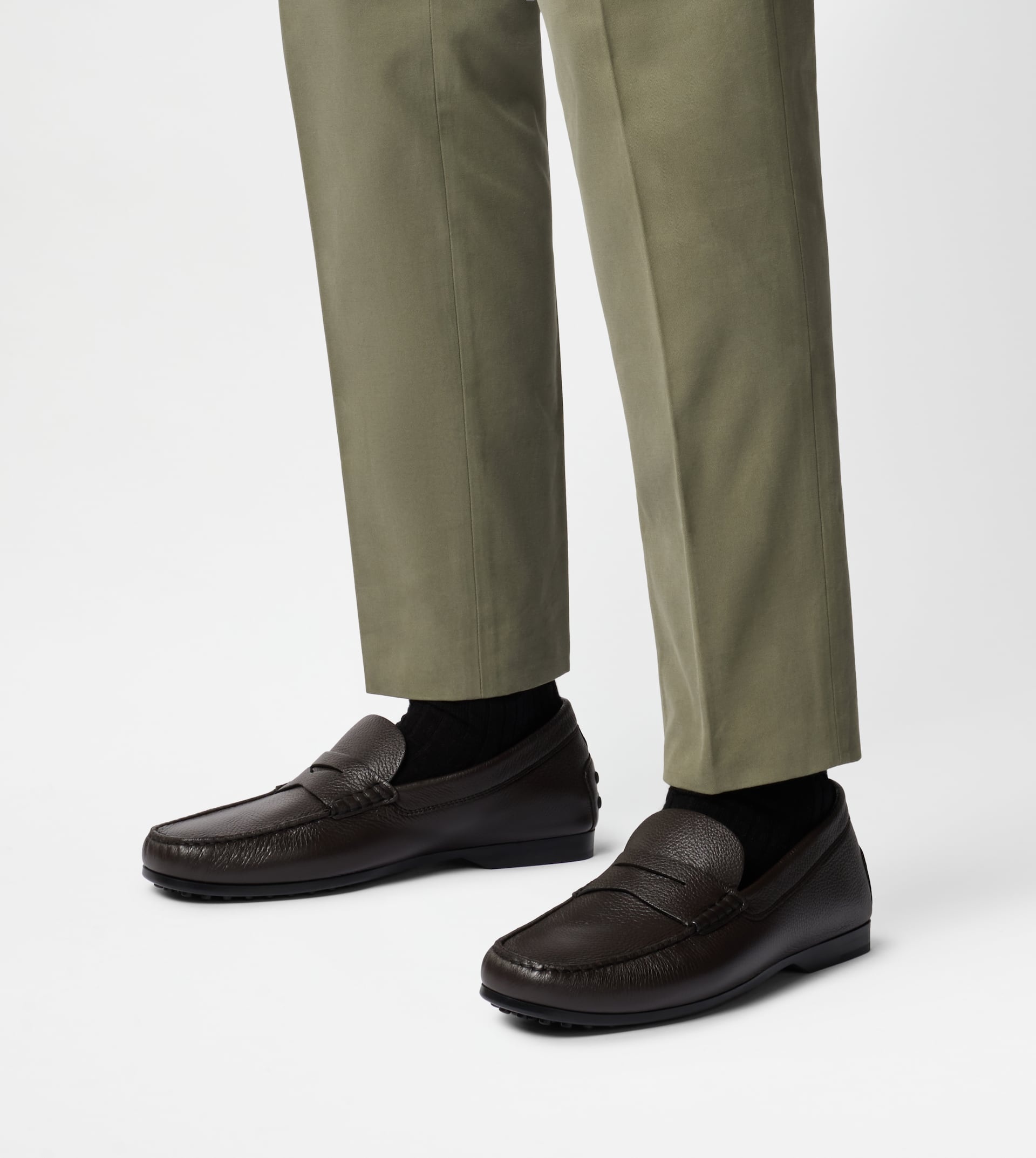 LOAFERS IN LEATHER - BROWN - 7