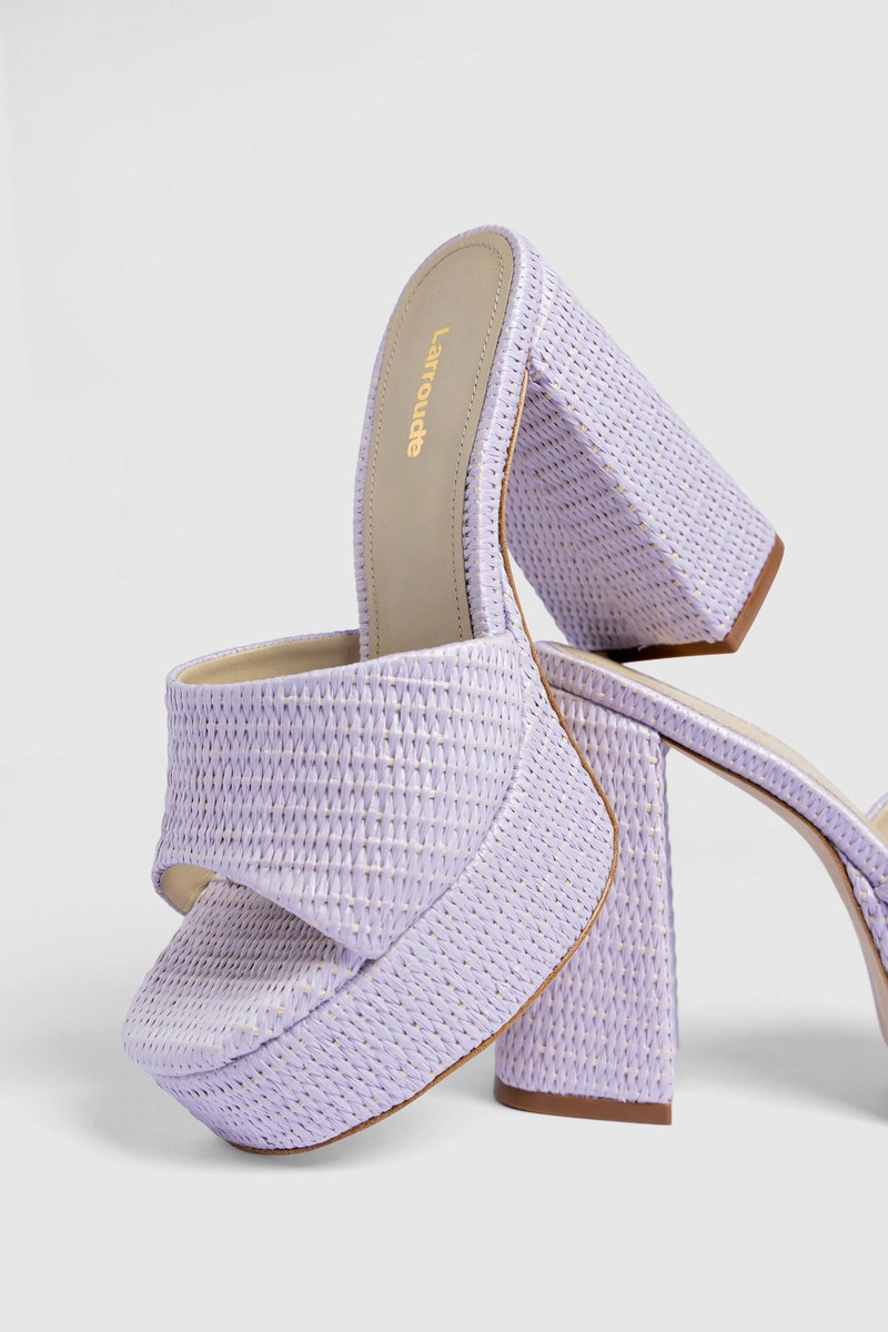 Dolly Mule Lilac Raffia 6