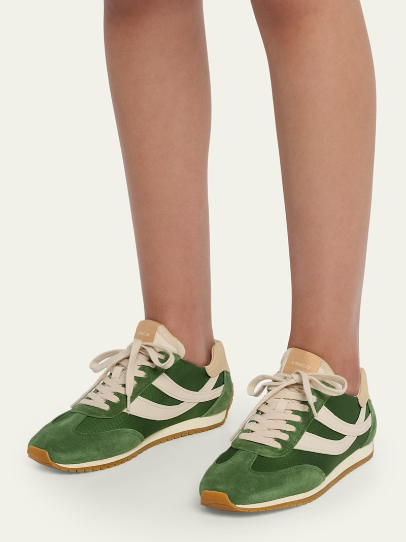 Vince Oasis Mixed Leather Retro Sneakers outlook