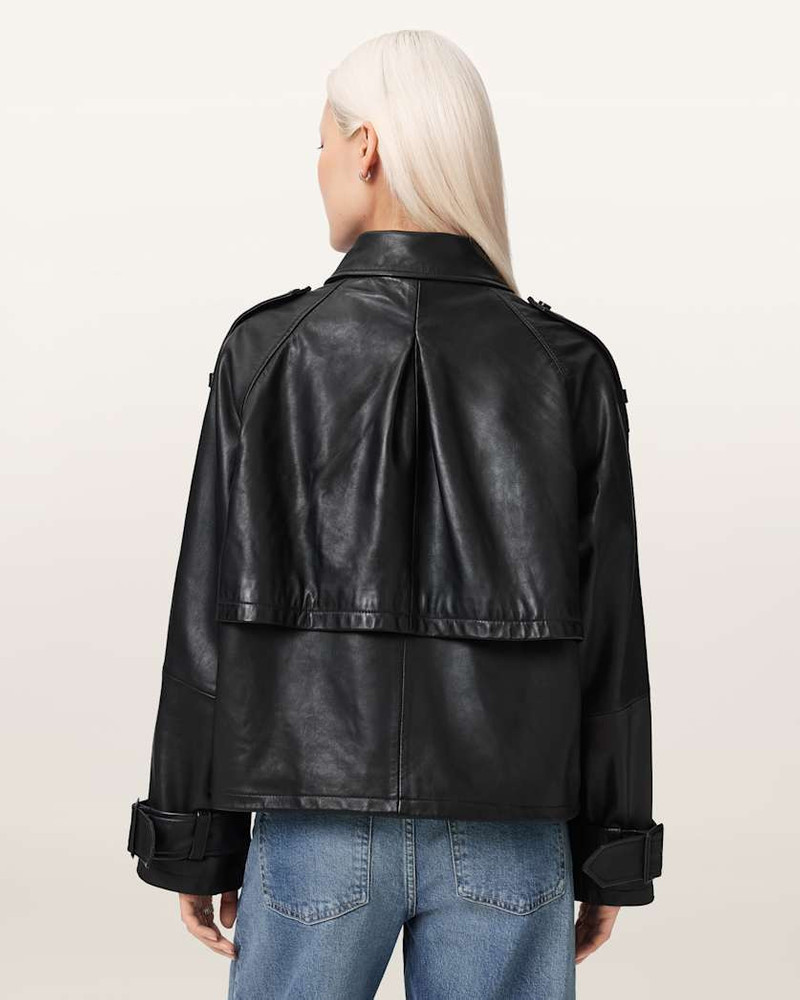 REYA CROPPED LEATHER MAC 8