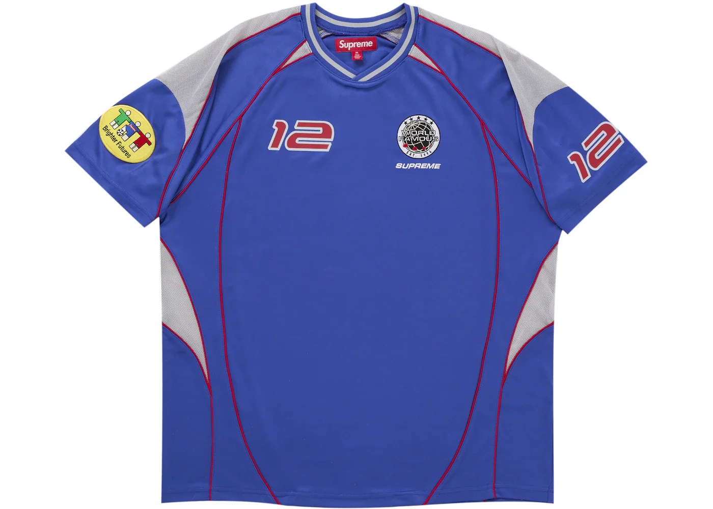 Supreme Piping Soccer Jersey Blue - 1