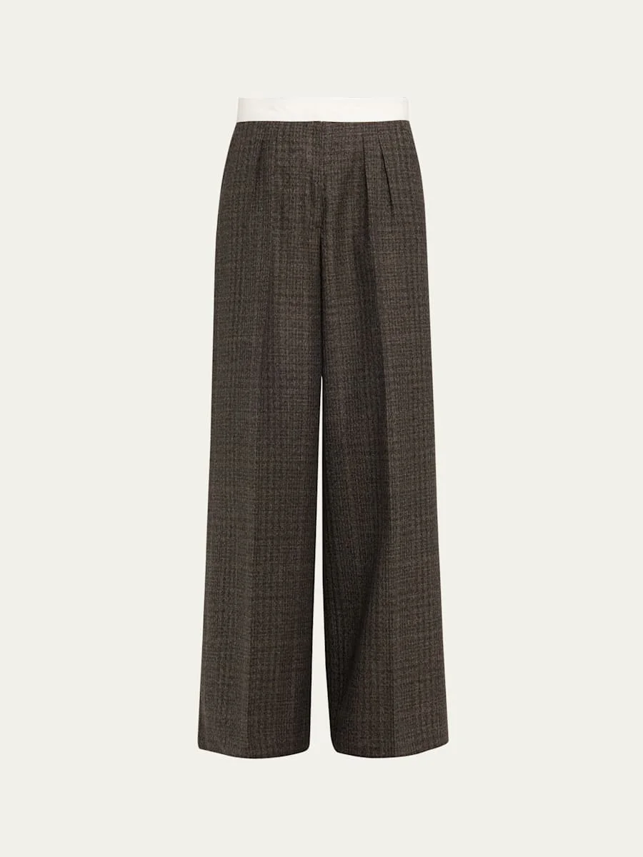 Elia Plaid Italian Wool Trousers - 1