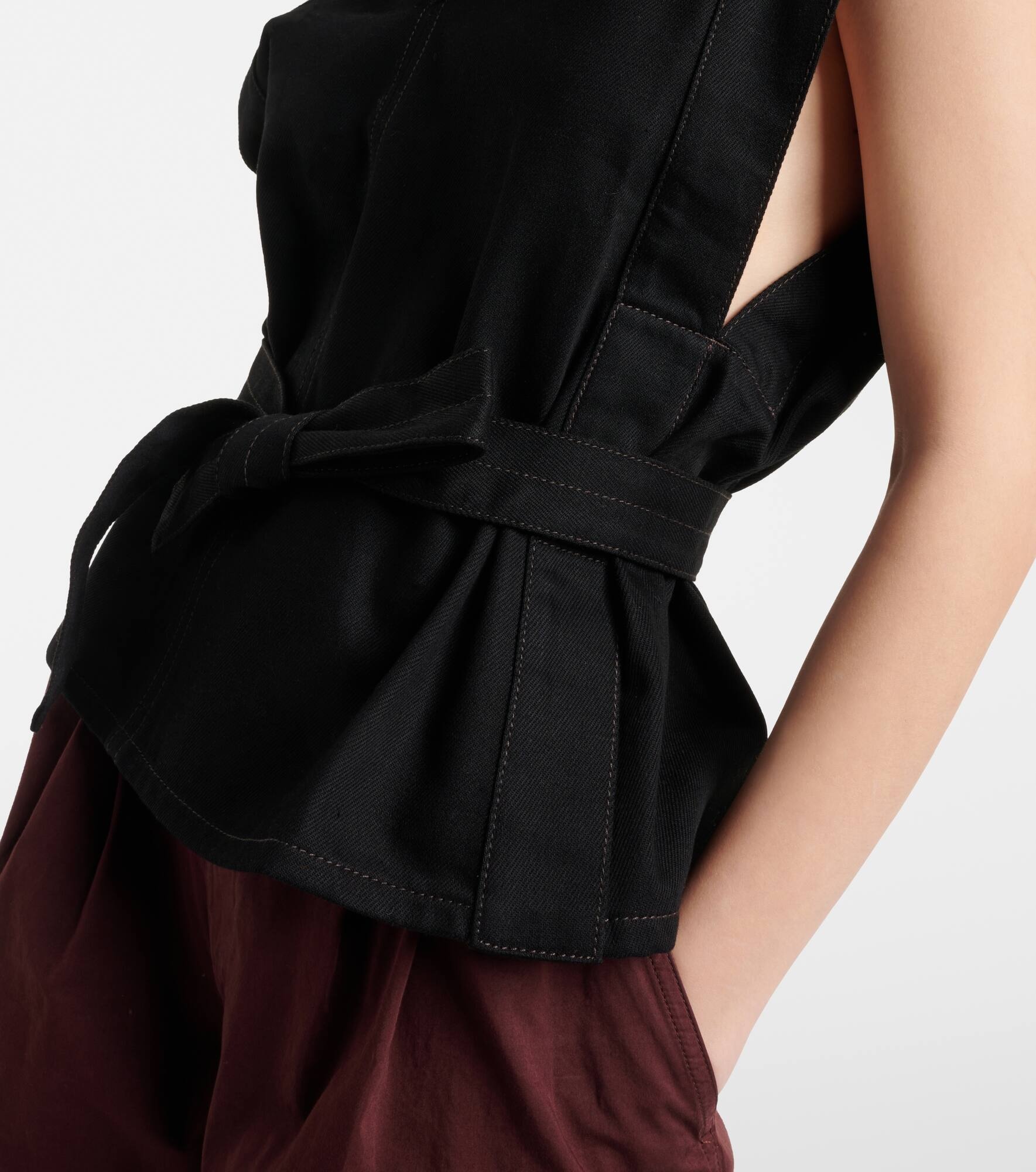 Chasuble belted denim top - 5