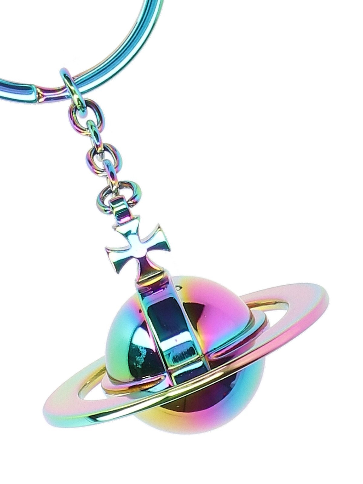 ★Vivienne Westwood★ 3D ORB Iridescent 8203011OU OM0014 N40 VIVIENNE WESTWOOD - KEYCHAIN SAFFIANO 3D ORB IRIDESCENT
