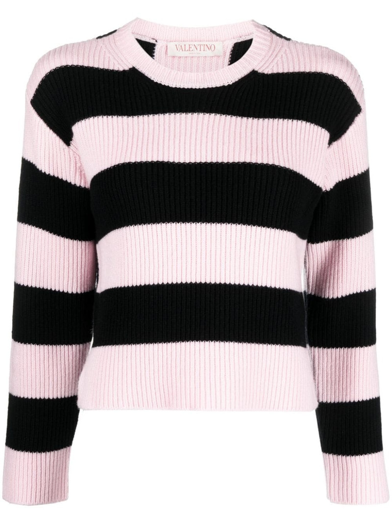 striped virgin wool jumper 1