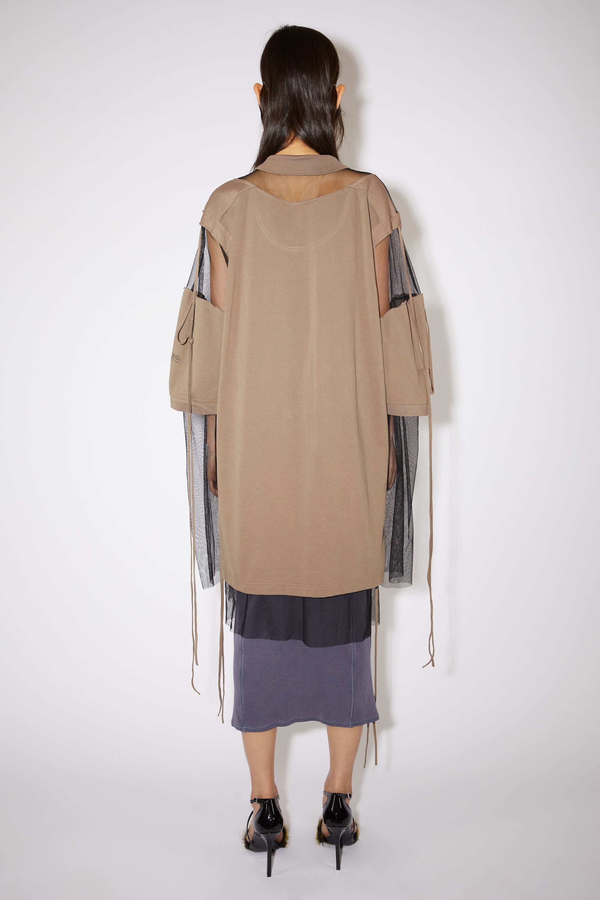 Polo tulle net dress - Taupe grey - 3