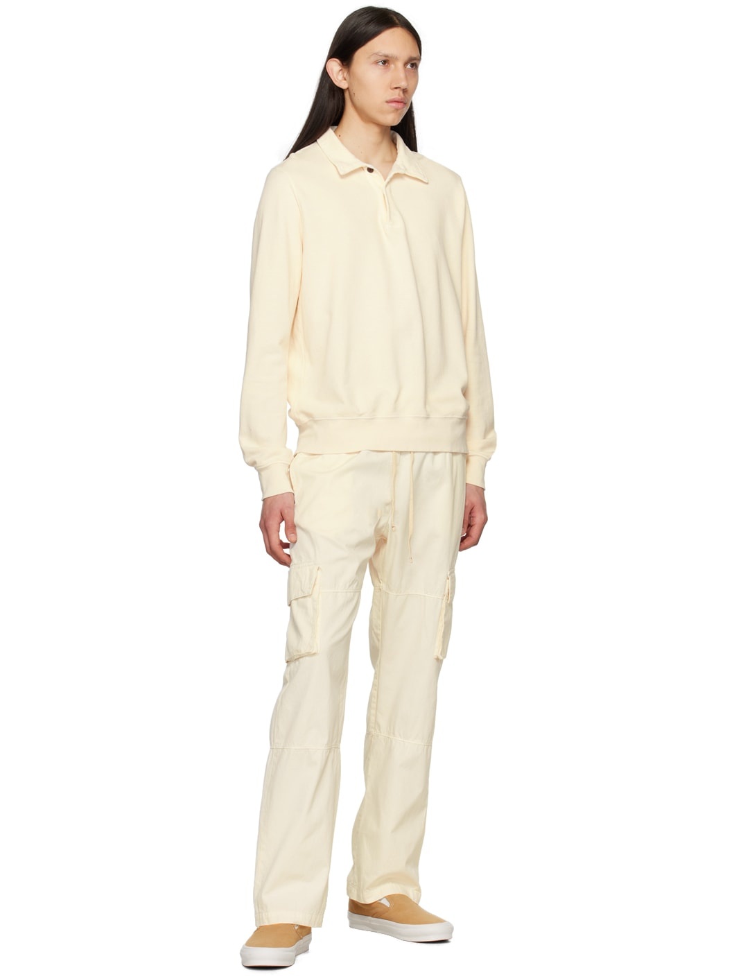 Off-White Drawstring Cargo Pants - 4