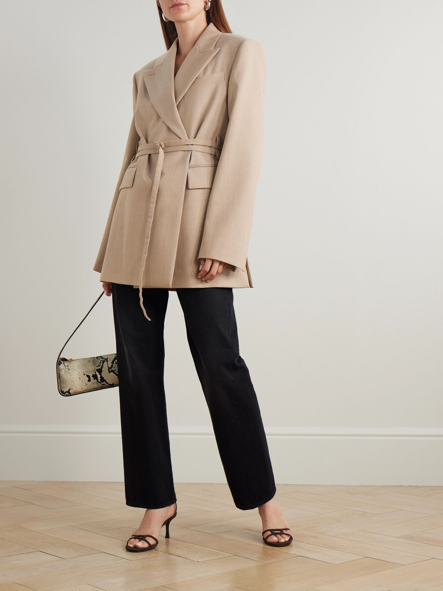 Tubinga belted grain de poudre wool blazer Beige - 2