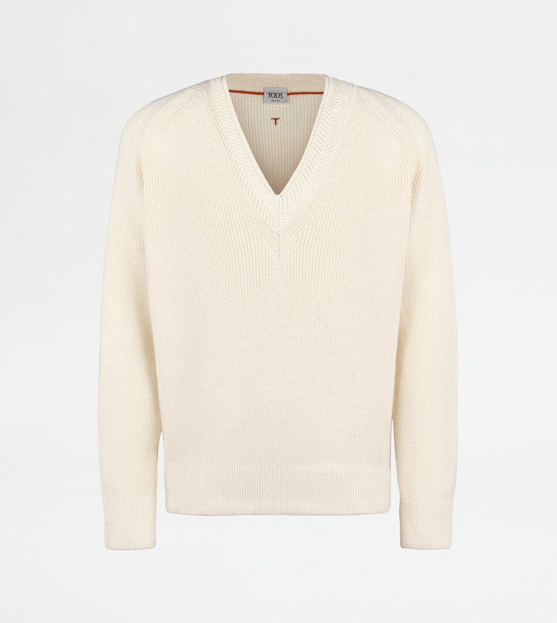 PULLOVER IN COTTON - WHITE 1