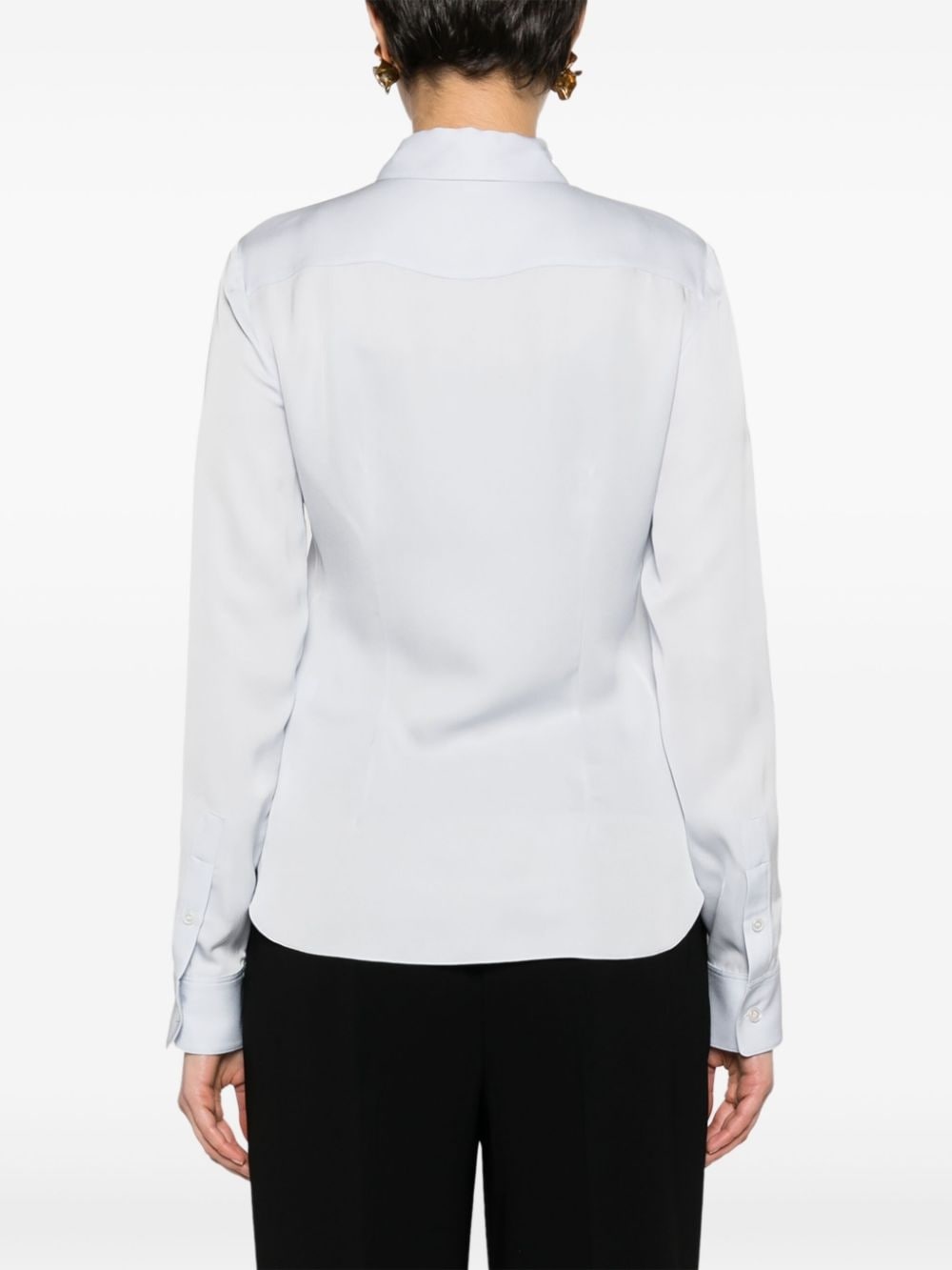 classic-collar silk shirt - 4