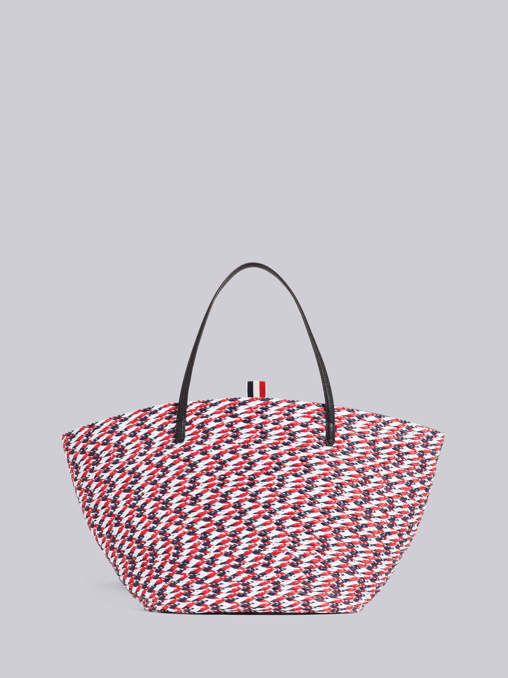 Multi-Color Braided Raffia Basket Bag 4