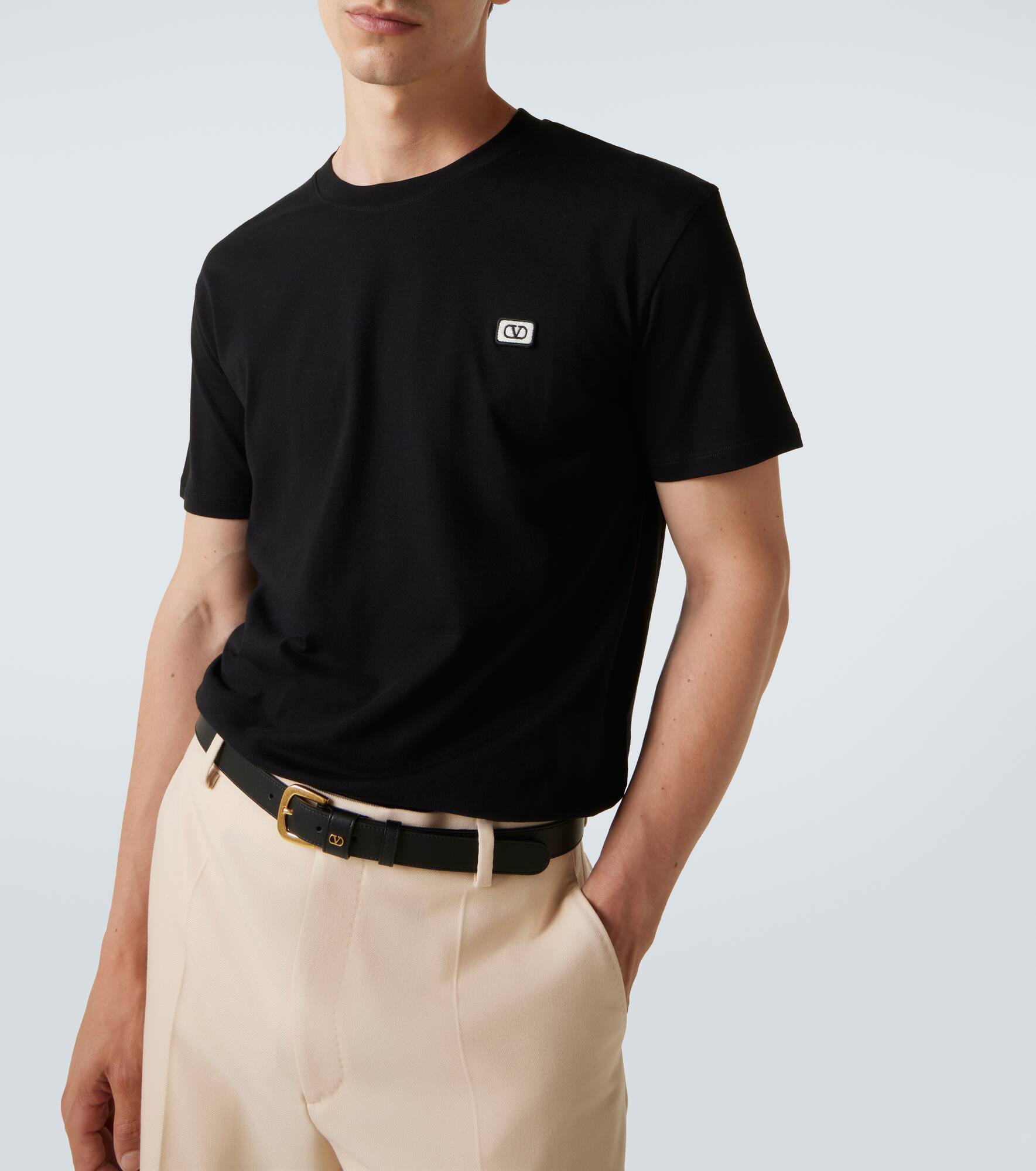 VLogo cotton jersey T-shirt - 5