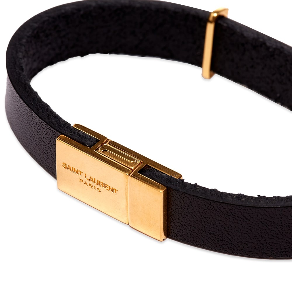 Saint Laurent Ysl Leather Bracelet - 3